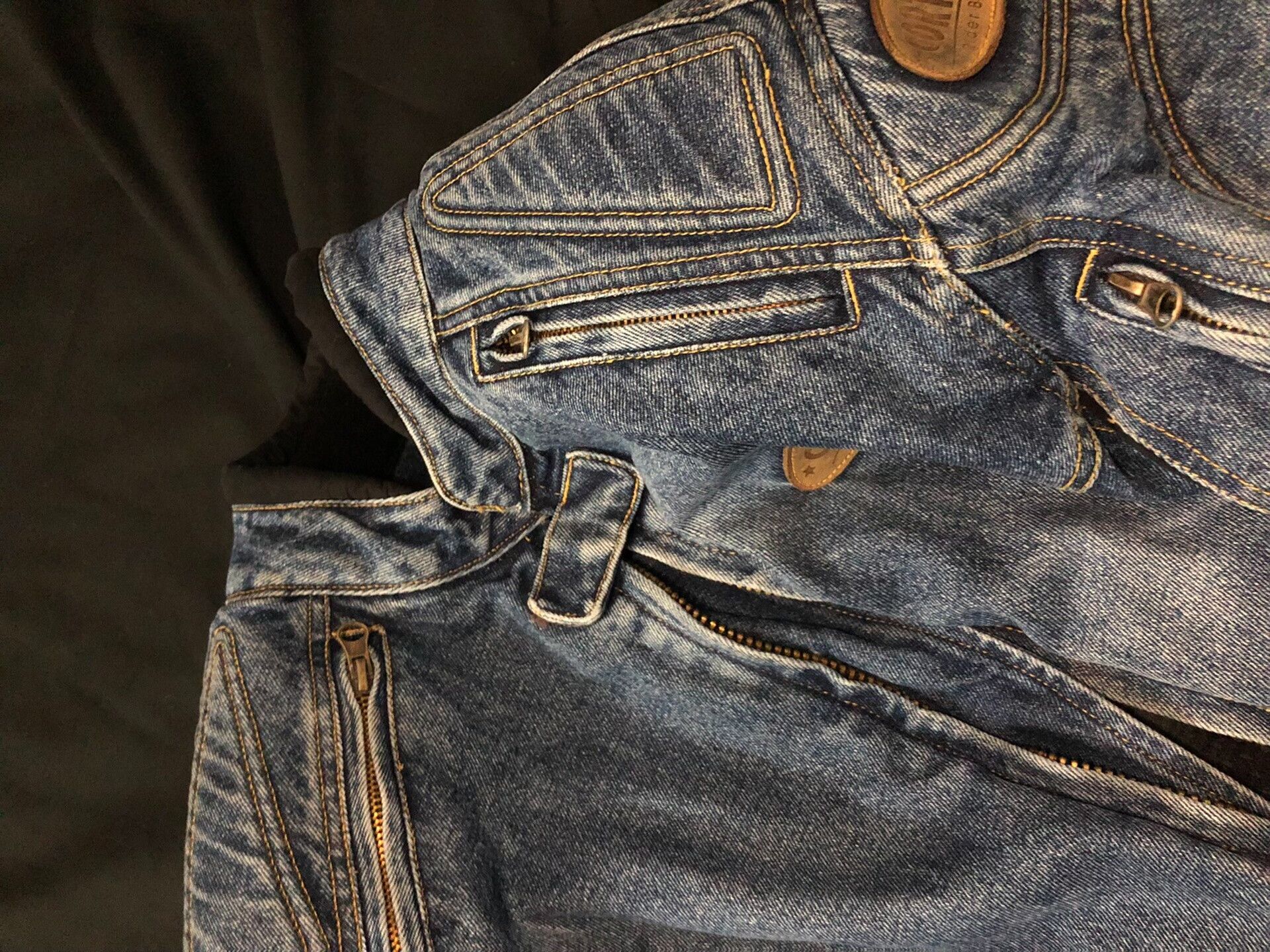 Vintage vintage motorcycle denim jacket from 90s Size US M / EU 48-50 / 2 - 3 Thumbnail