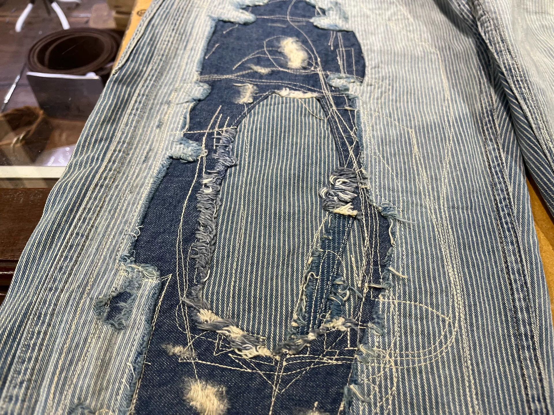 RRL Ralph Lauren distressed striped casual pants by Ralph Lauren Size US 32 / EU 48 - 7 Thumbnail