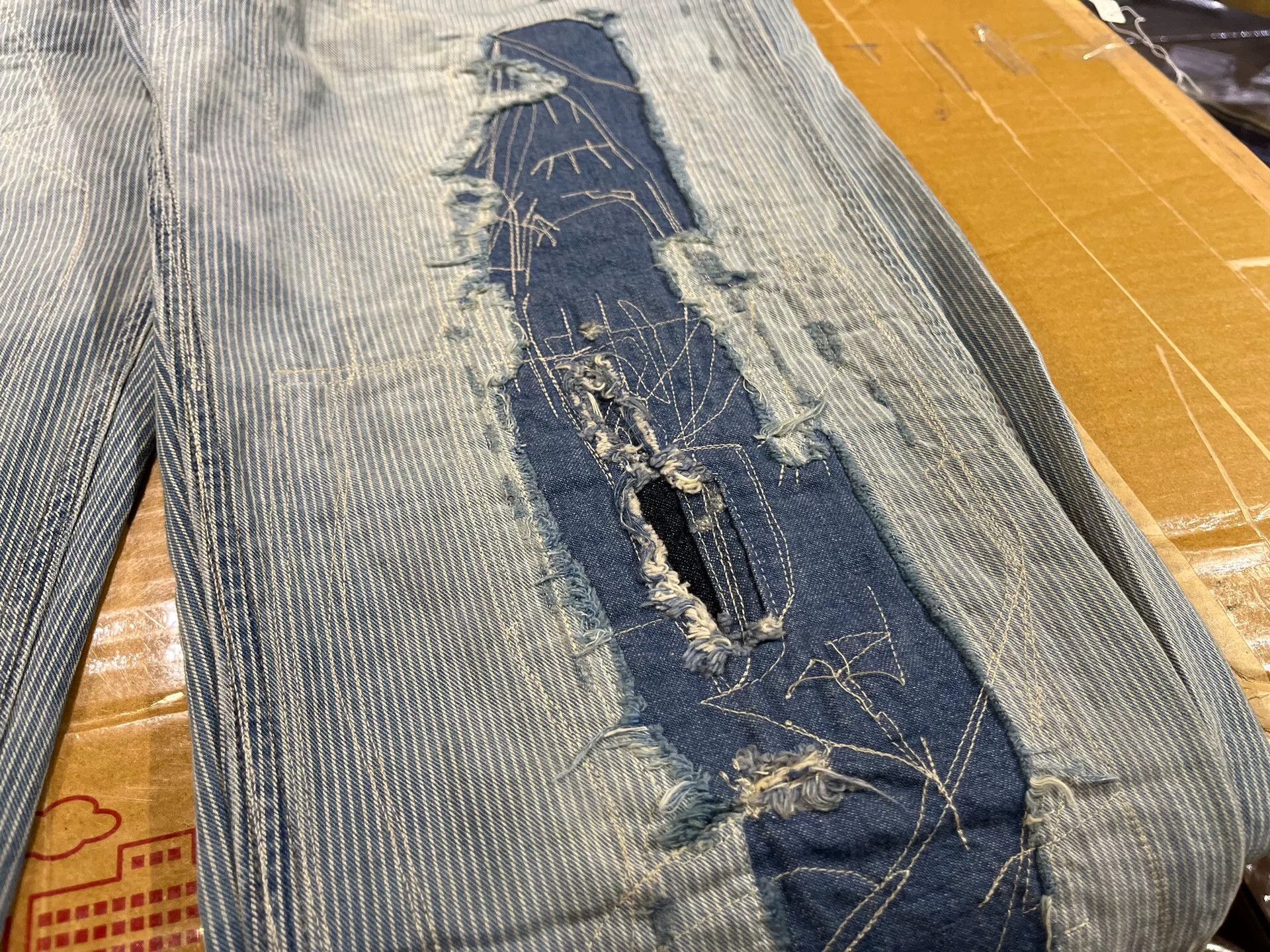 RRL Ralph Lauren distressed striped casual pants by Ralph Lauren Size US 32 / EU 48 - 9 Thumbnail