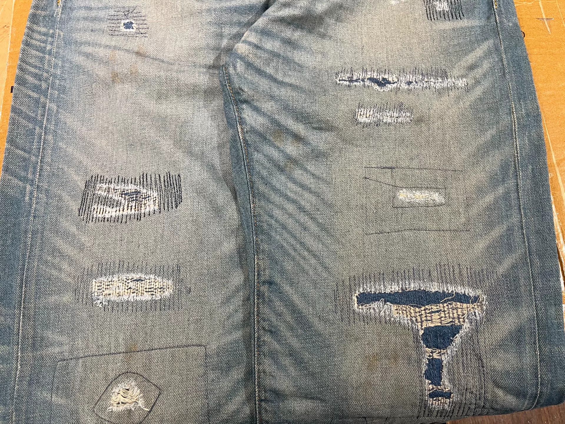 RRL Ralph Lauren rrl patchwork distressed jeans by ralph lauren Size US 32 / EU 48 - 9 Thumbnail