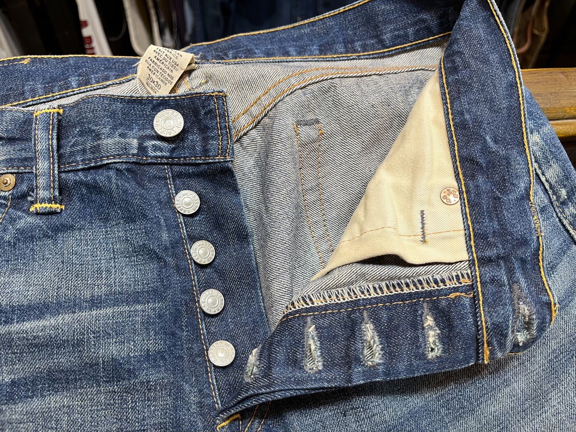 RRL Ralph Lauren distressed blue denim jeans by rrl Size US 30 / EU 46 - 6 Thumbnail