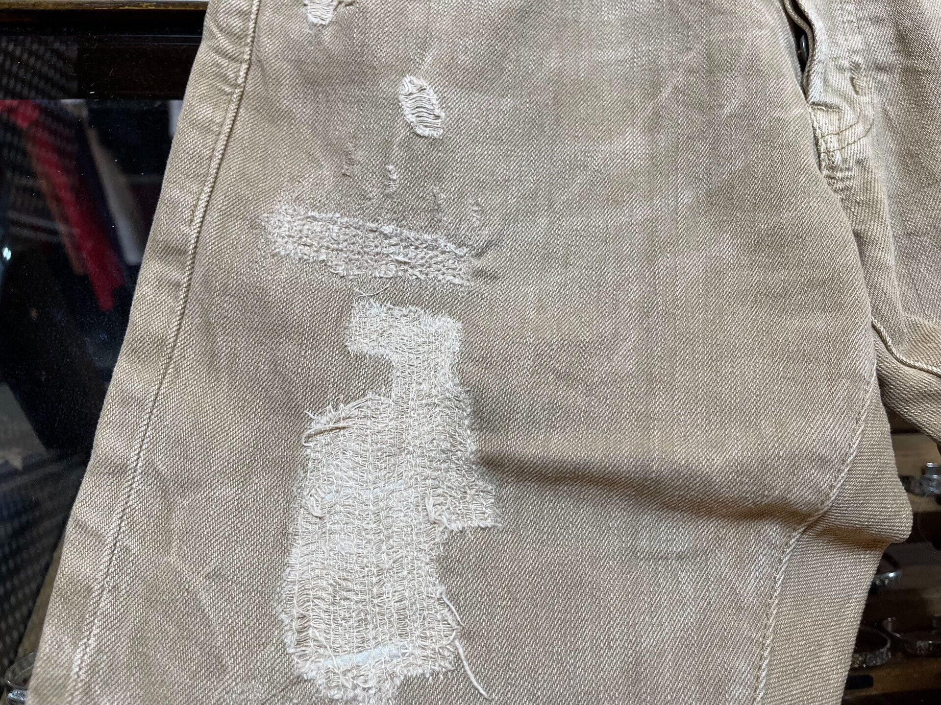 RRL Ralph Lauren rrl distressed beige denim pants by Ralph Lauren Size US 31 - 8 Thumbnail