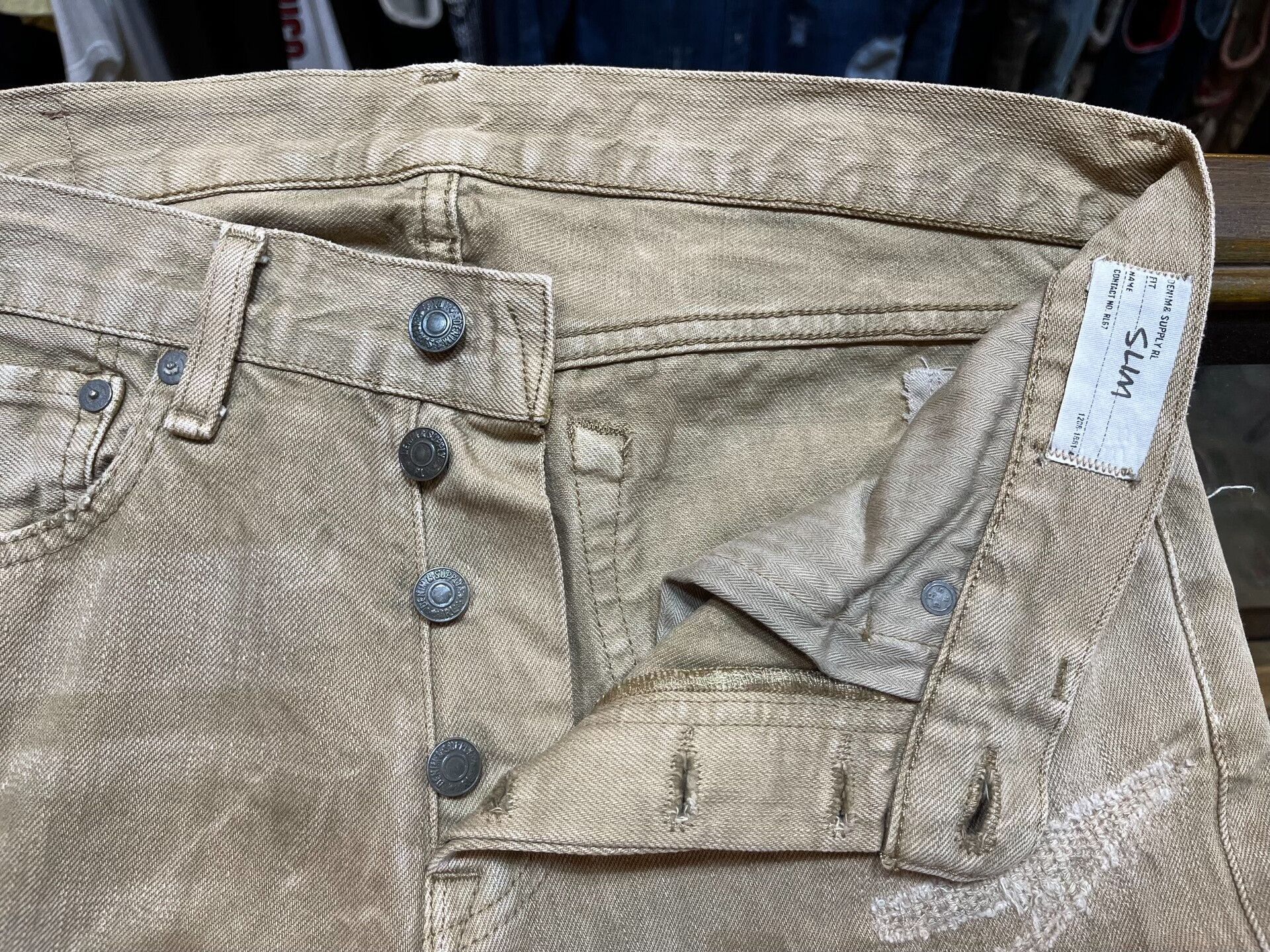 RRL Ralph Lauren rrl distressed beige denim pants by Ralph Lauren Size US 31 - 5 Thumbnail