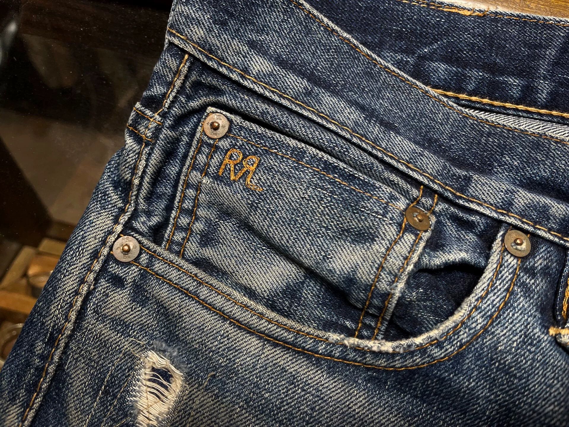 RRL Ralph Lauren vintage distressed double rl denim pants Size US 30 / EU 46 - 4 Thumbnail
