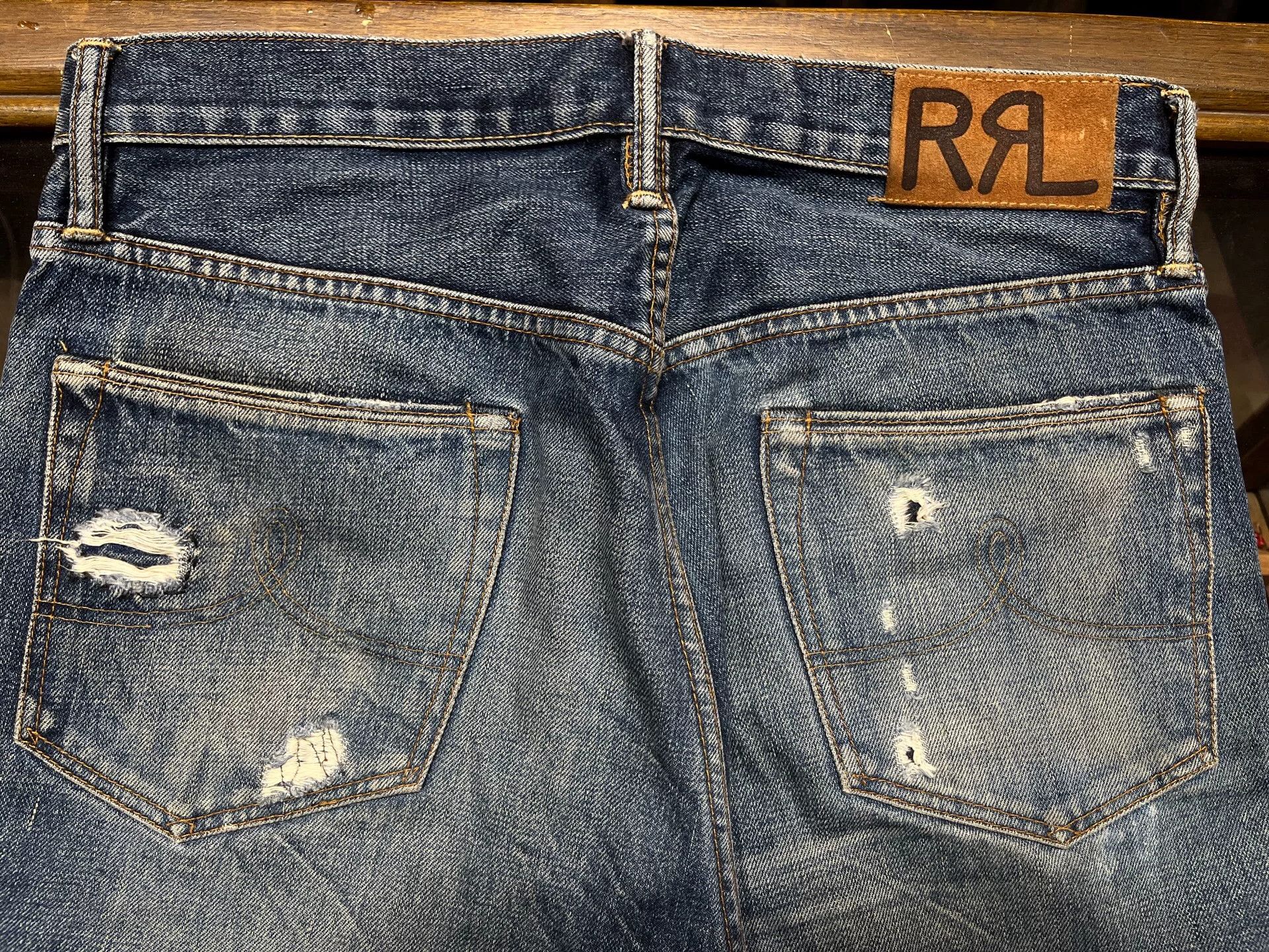 RRL Ralph Lauren vintage distressed double rl denim pants Size US 30 / EU 46 - 9 Thumbnail