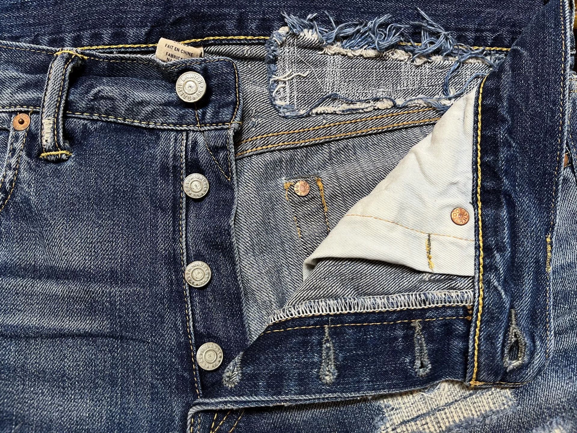 RRL Ralph Lauren distressed low-rise denim jeans by RRL Size US 32 / EU 48 - 5 Thumbnail