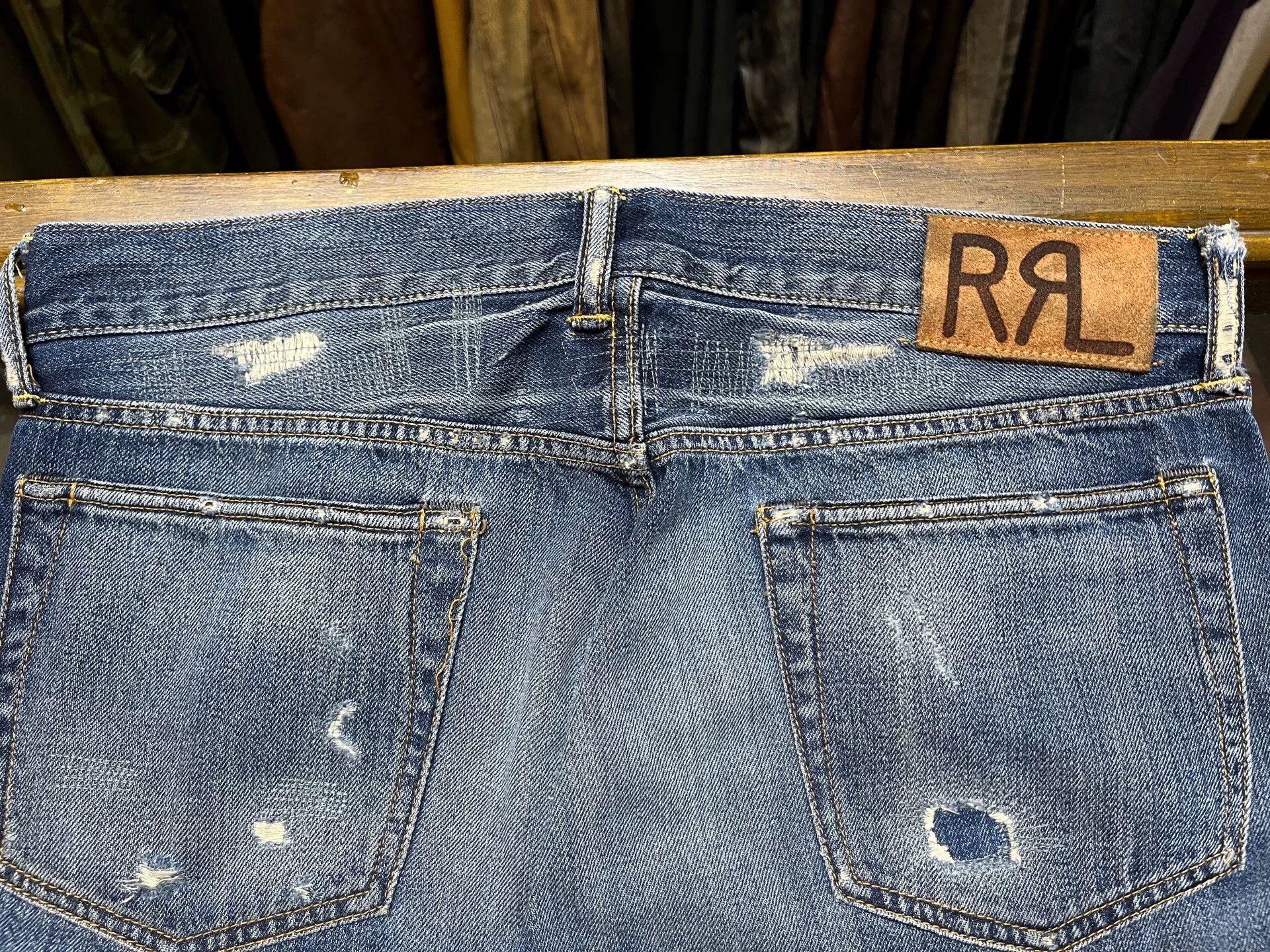 RRL Ralph Lauren distressed low-rise denim jeans by RRL Size US 32 / EU 48 - 6 Thumbnail