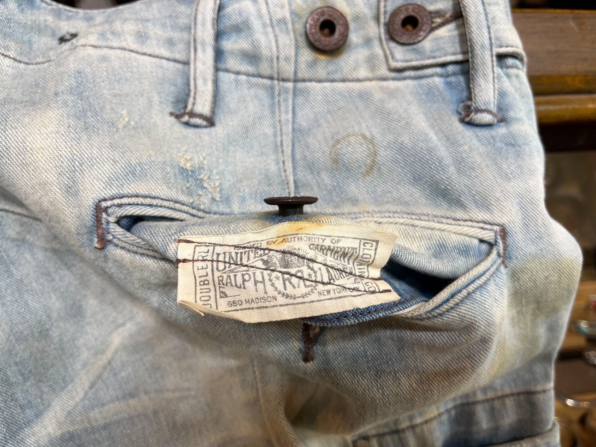 RRL Ralph Lauren vintage rrl washed denim cargo pants Size US 29 - 7 Thumbnail