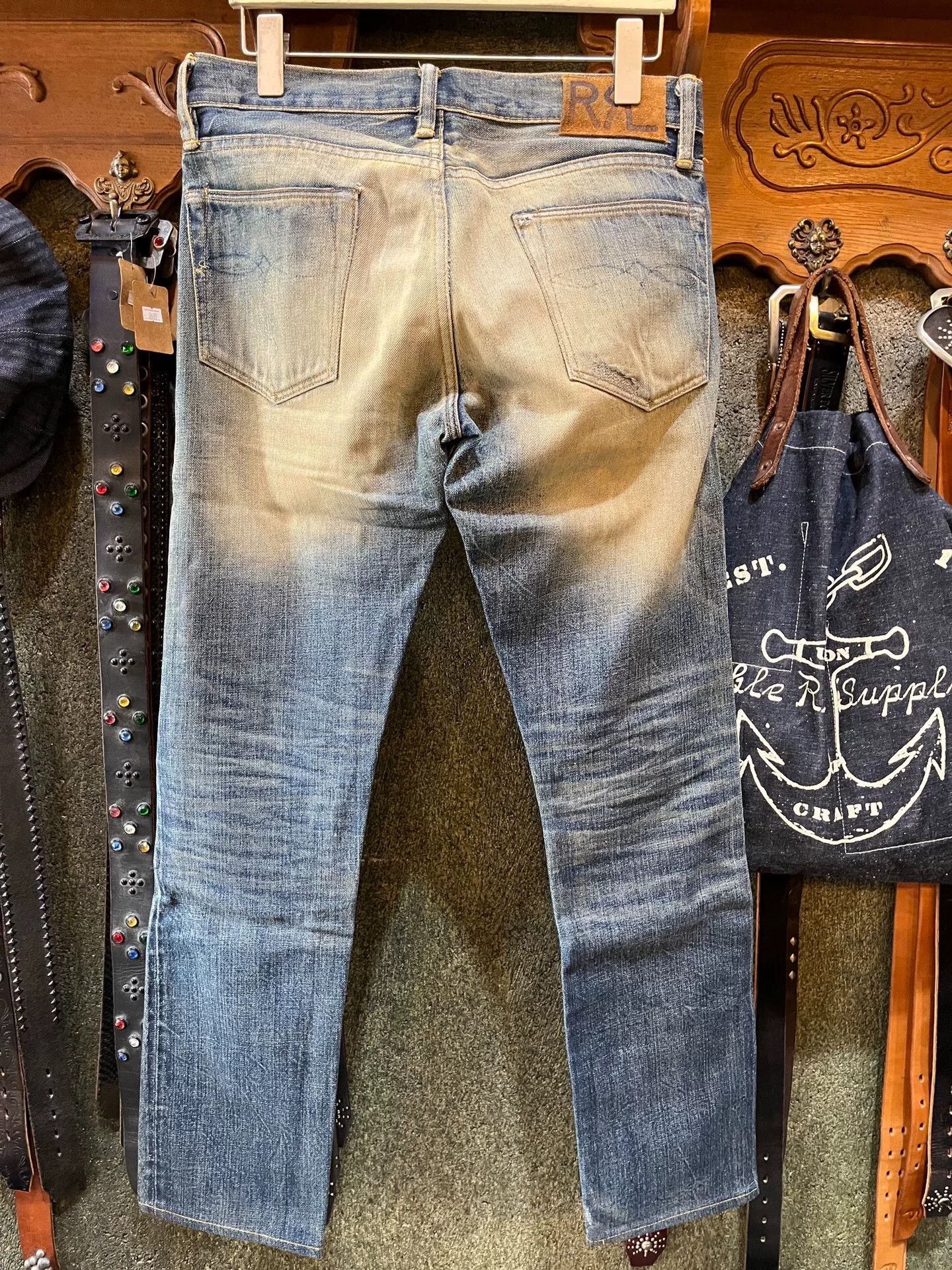 RRL Ralph Lauren vintage rrl distressed denim jeans 29x32 Size US 29 - 2 Thumbnail