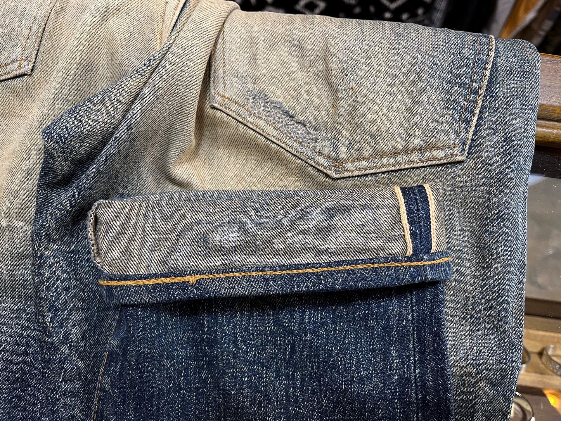 RRL Ralph Lauren vintage rrl distressed denim jeans 29x32 Size US 29 - 5 Thumbnail