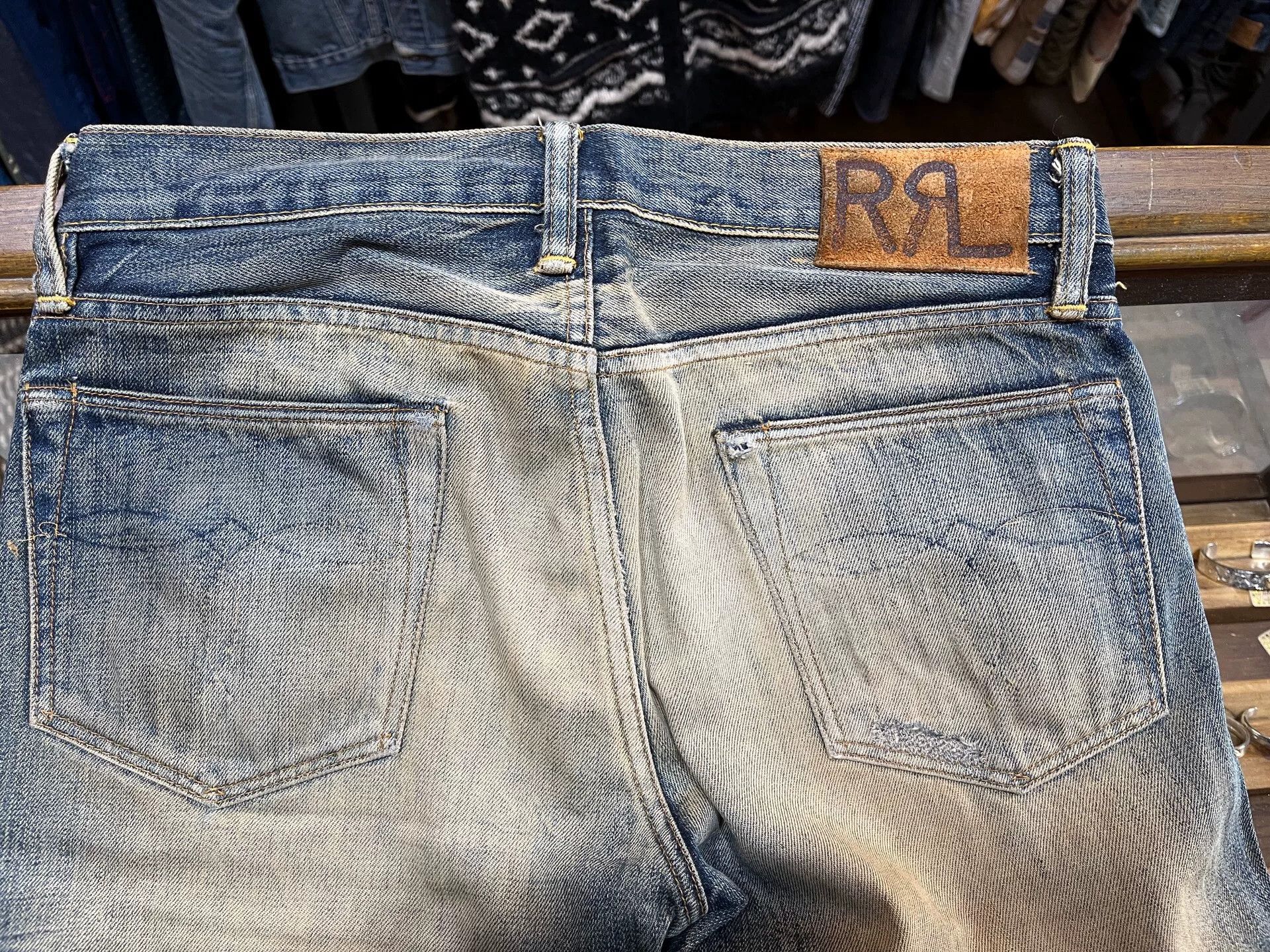 RRL Ralph Lauren vintage rrl distressed denim jeans 29x32 Size US 29 - 4 Thumbnail