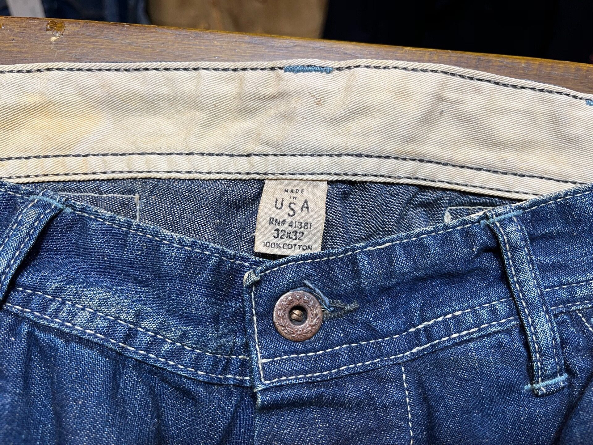RRL Ralph Lauren vintage rrl blue dye work pants Size US 33 - 3 Thumbnail