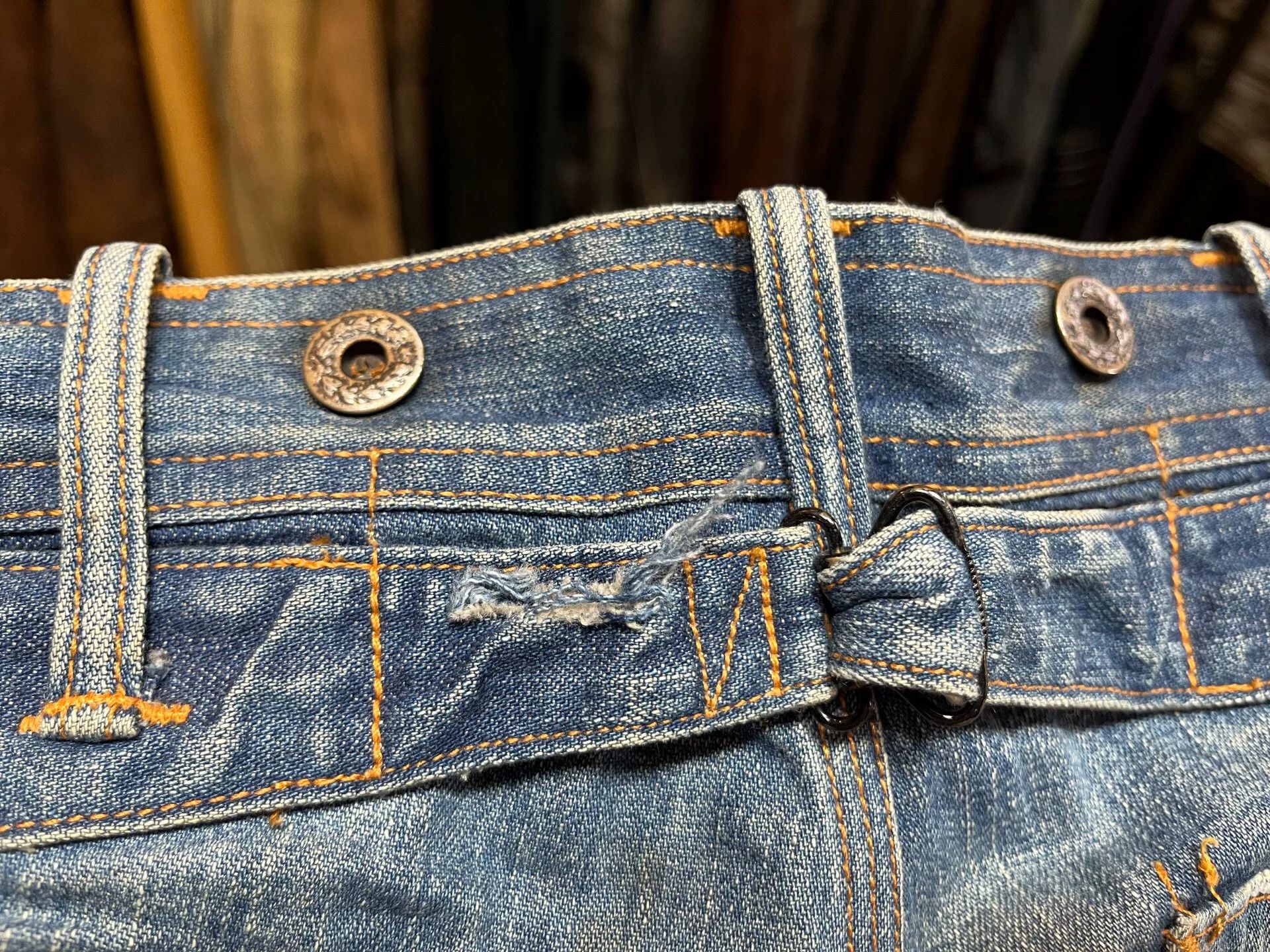 RRL Ralph Lauren distressed double rl workwear denim pants Size US 34 / EU 50 - 9 Thumbnail