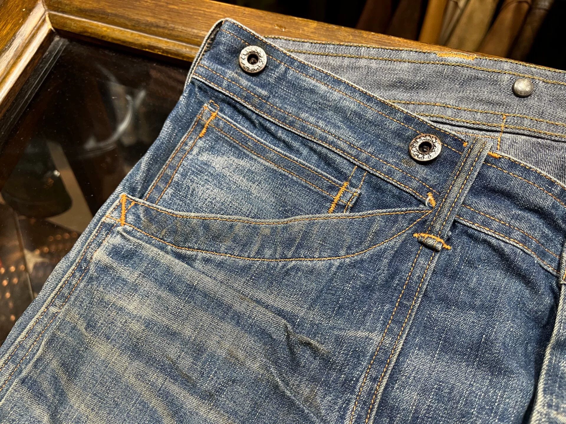 RRL Ralph Lauren distressed double rl workwear denim pants Size US 34 / EU 50 - 7 Thumbnail