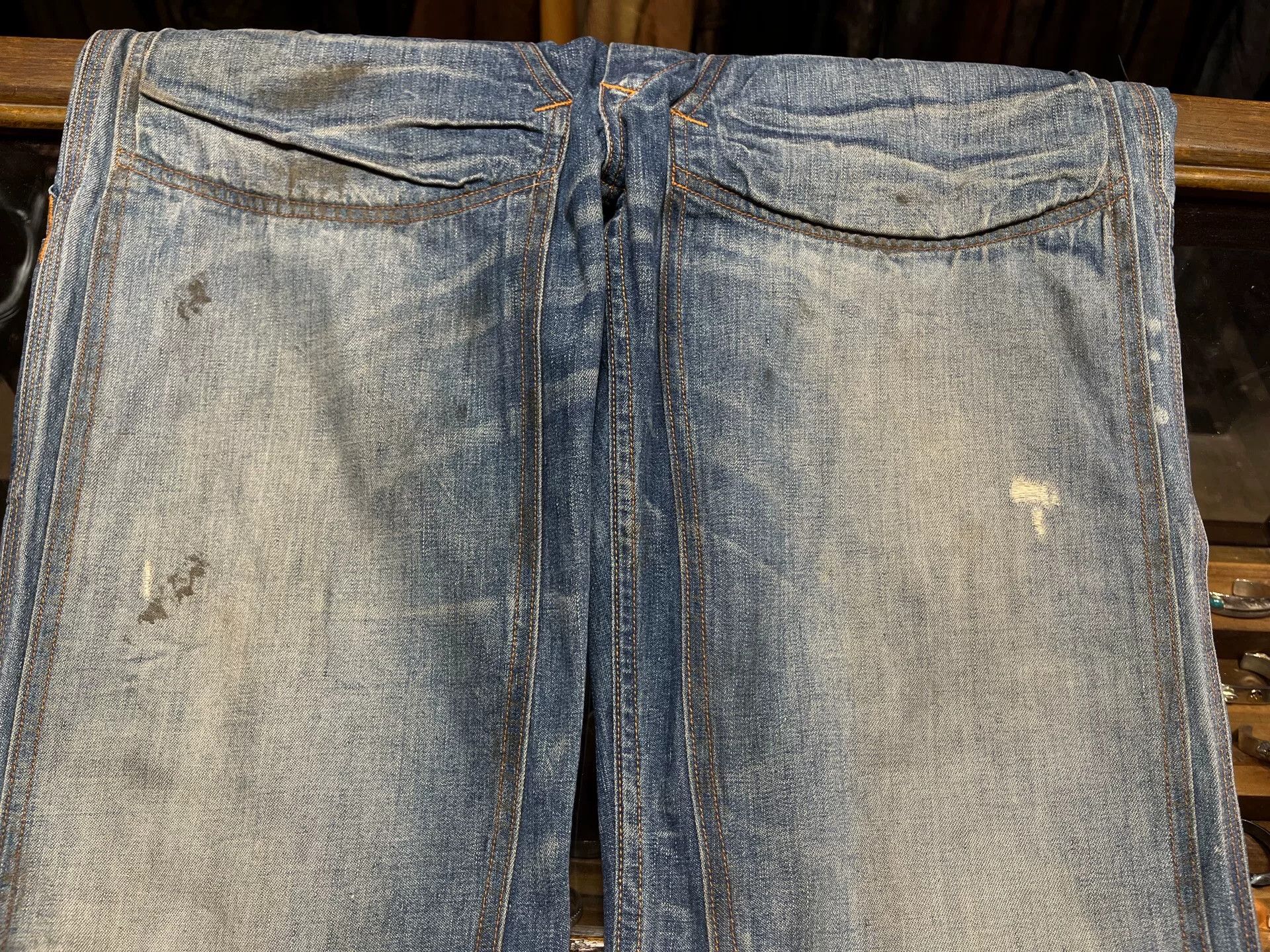 RRL Ralph Lauren distressed double rl workwear denim pants Size US 34 / EU 50 - 8 Thumbnail