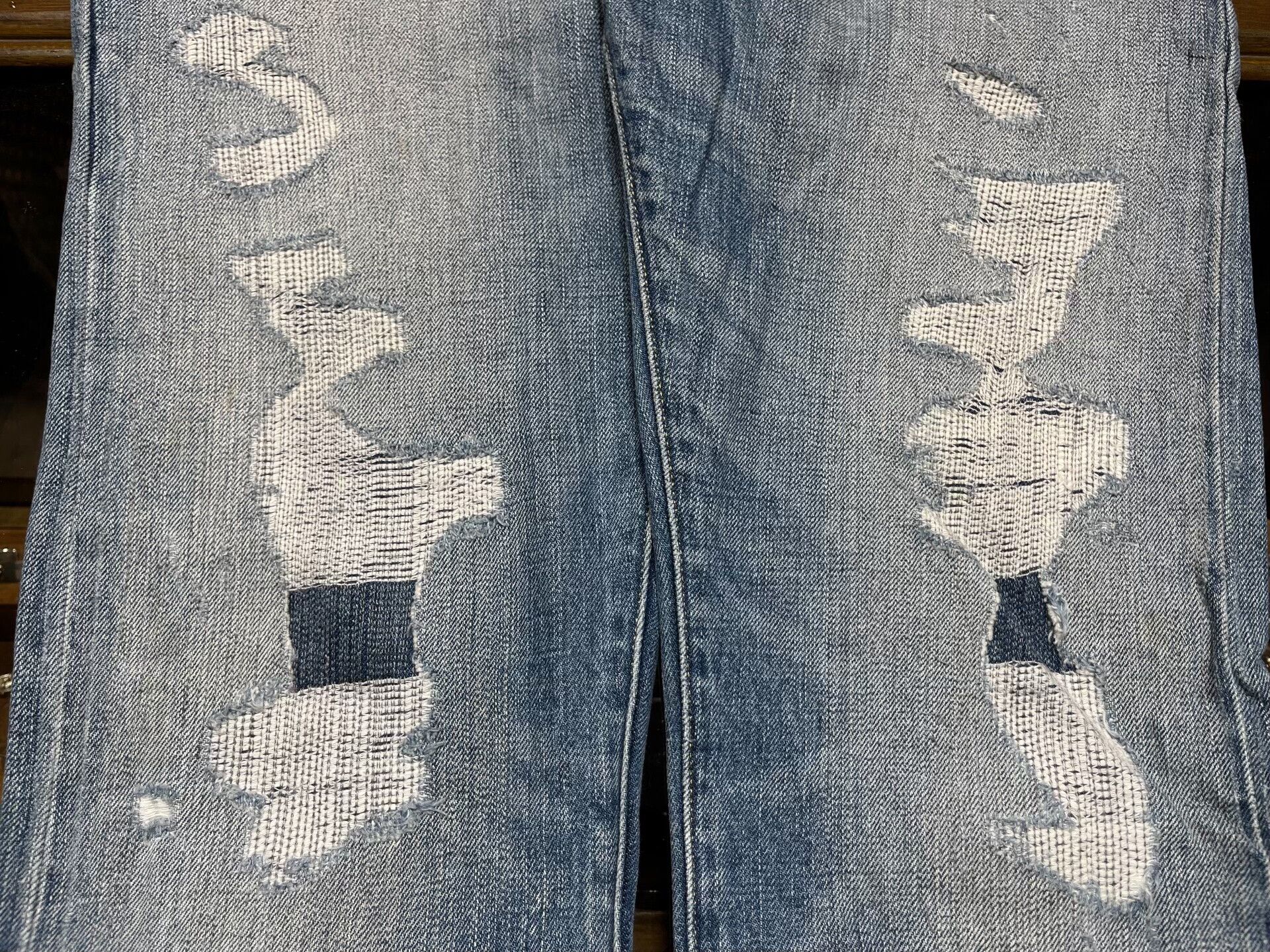 RRL Ralph Lauren rrl patchwork distressed denim jeans Size US 32 / EU 48 - 7 Thumbnail