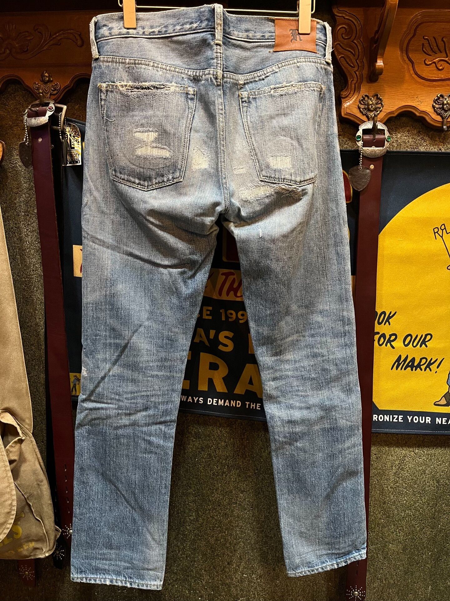 RRL Ralph Lauren rrl patchwork distressed denim jeans Size US 32 / EU 48 - 2 Thumbnail