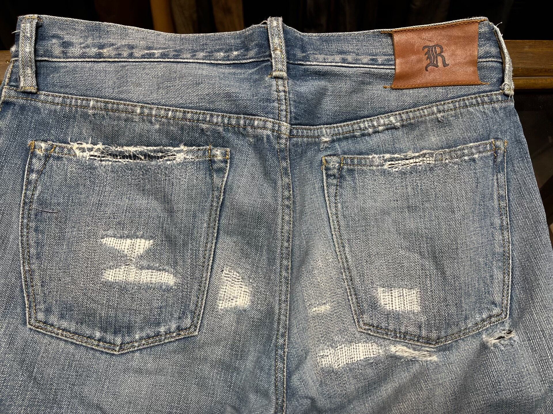 RRL Ralph Lauren rrl patchwork distressed denim jeans Size US 32 / EU 48 - 8 Thumbnail