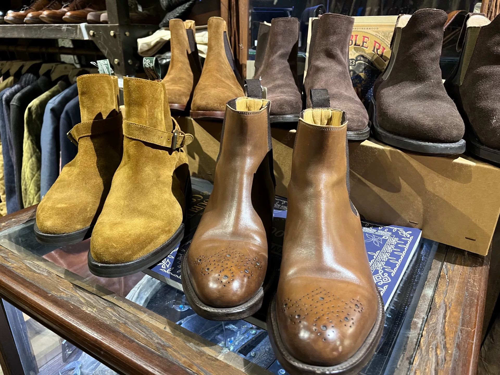 luxury suede chelsea boots with intricate design