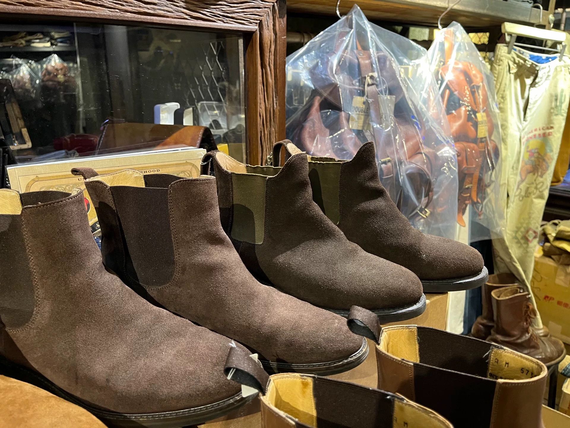 luxury suede chelsea boots with intricate design