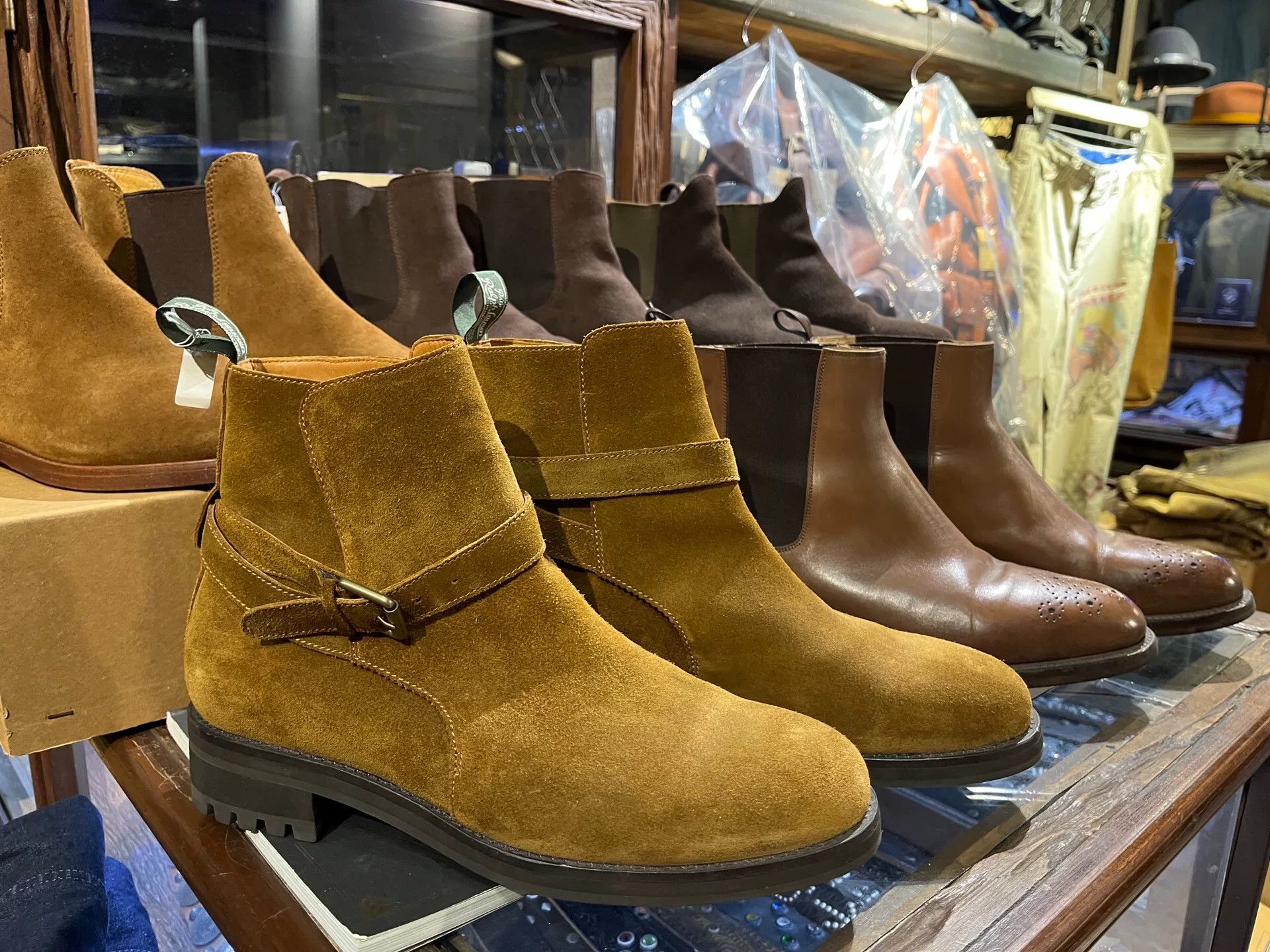 luxury suede chelsea boots with intricate design