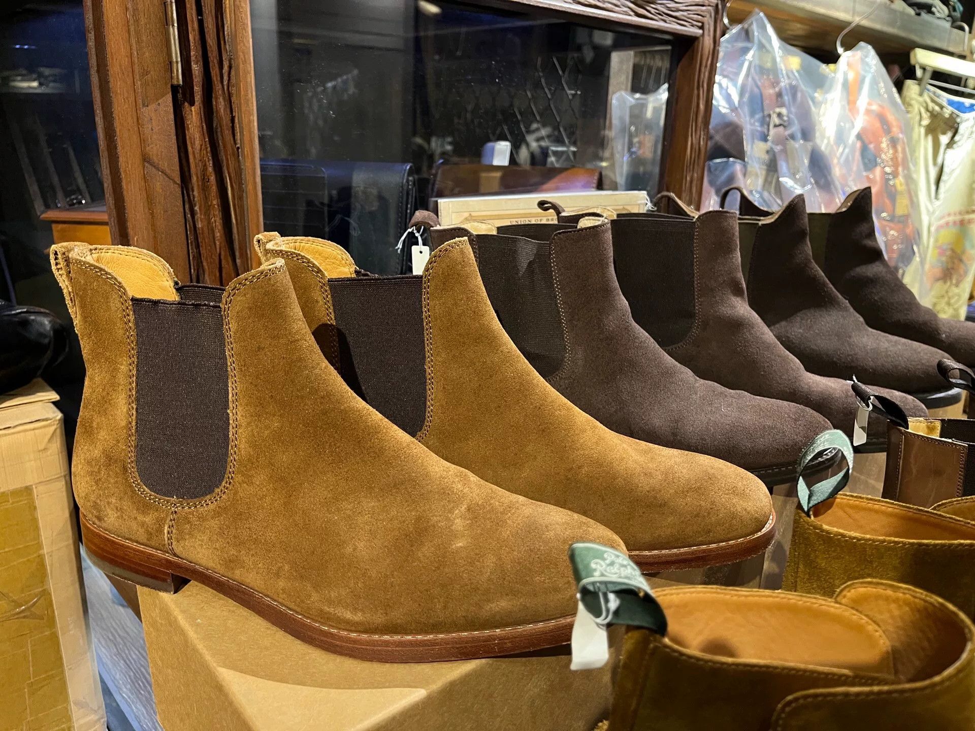 luxury suede chelsea boots with intricate design