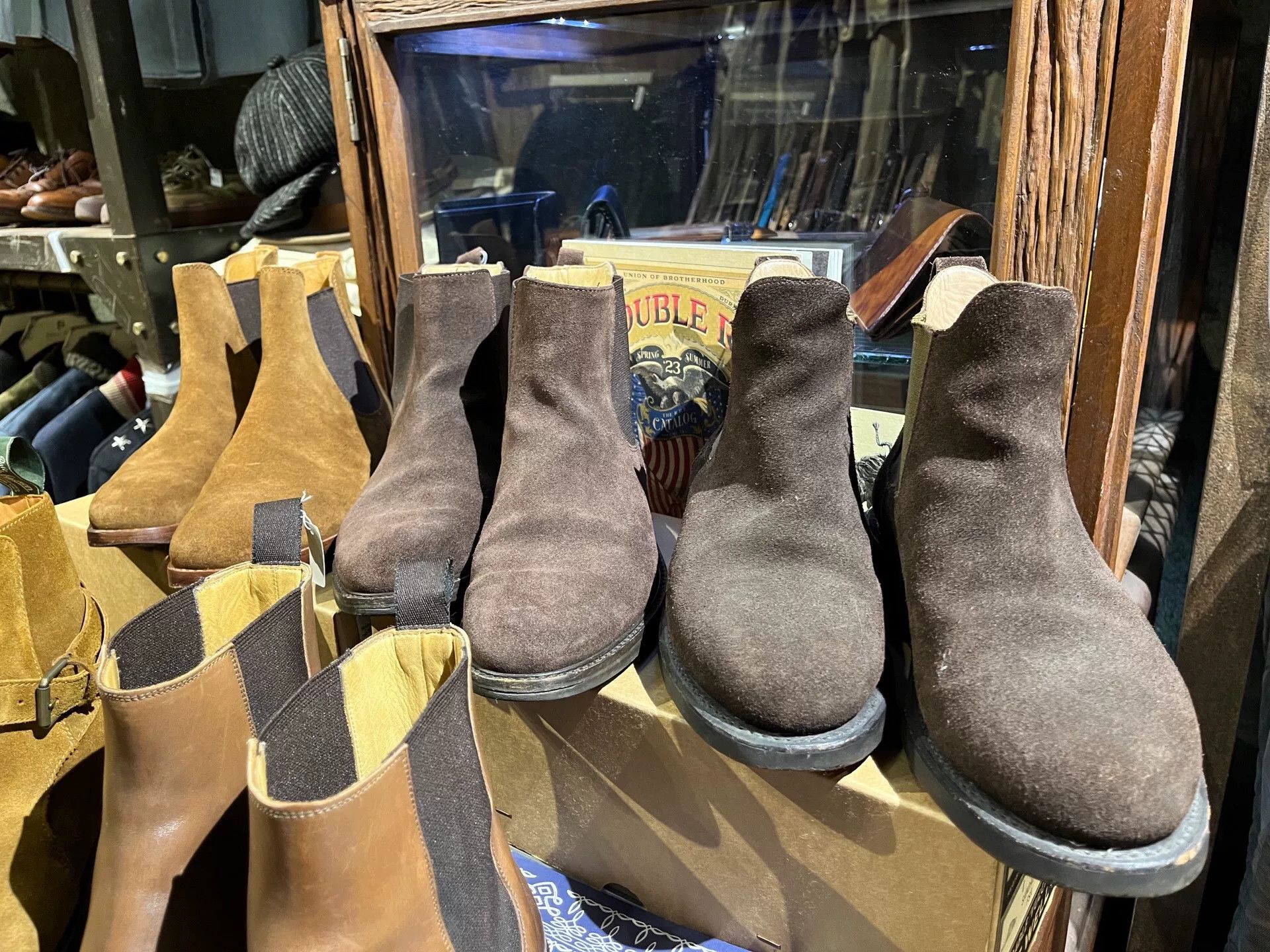 luxury suede chelsea boots with intricate design