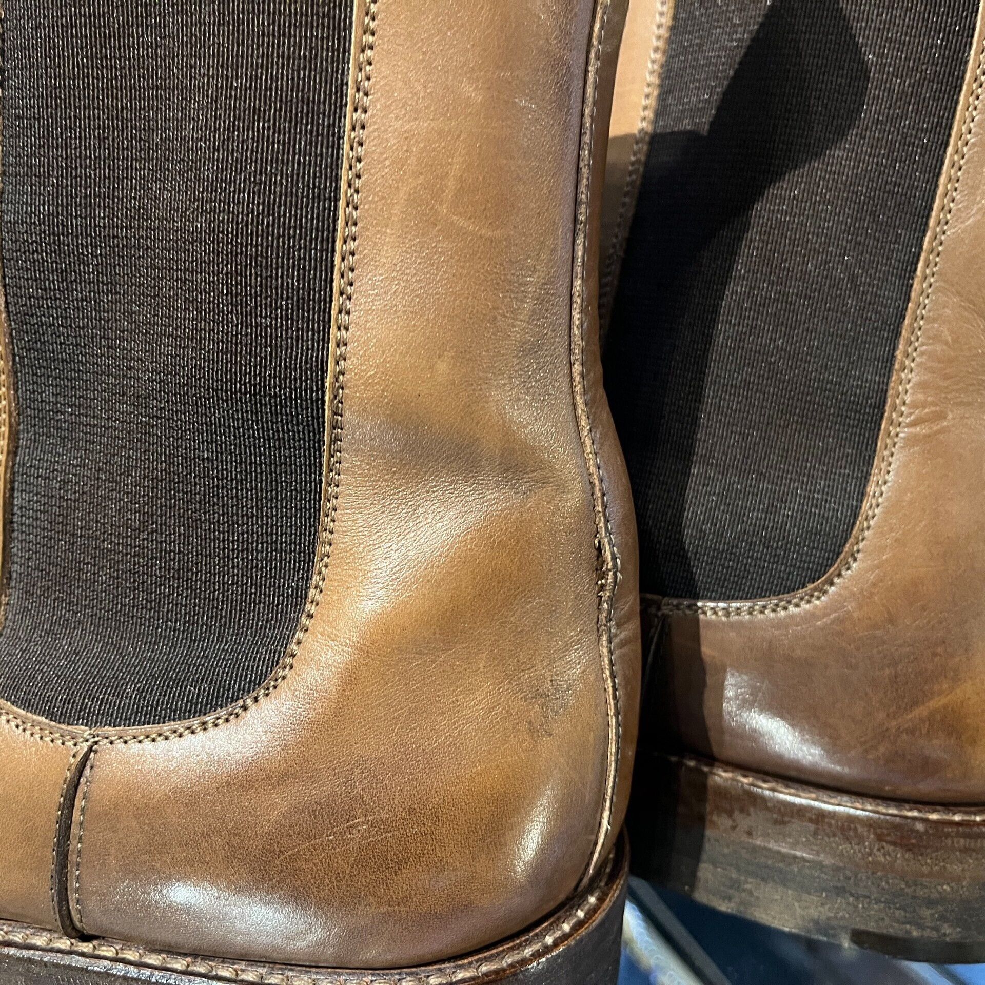 RRL Ralph Lauren brown chelsea boots with brogue detailing Size US 8.5 / EU 41-42 - 8 Thumbnail