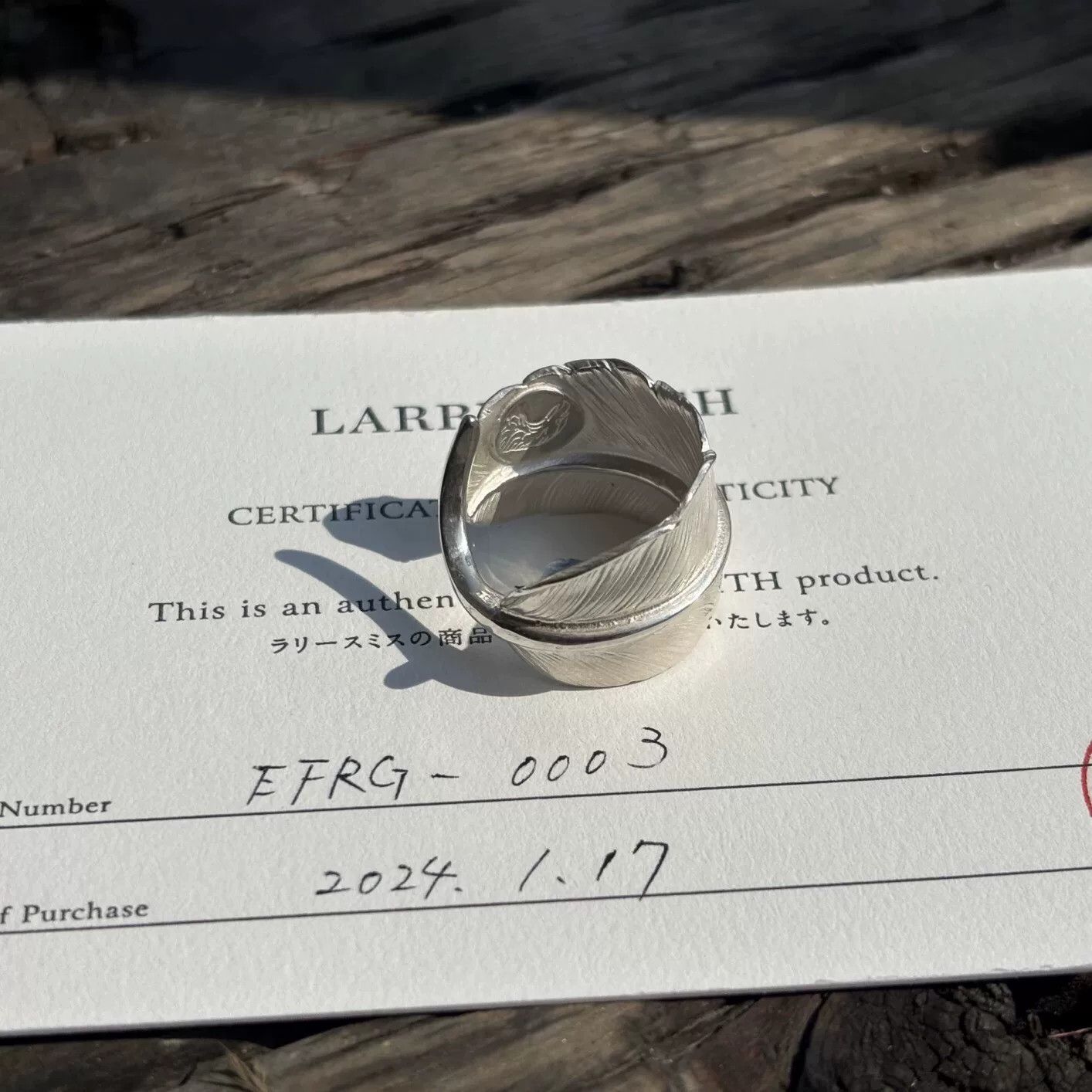 Larry Smith larry smith wide feather ring in silver Size ONE SIZE - 2 Thumbnail