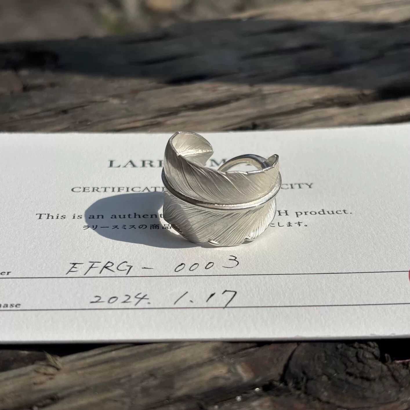 Larry Smith larry smith wide feather ring in silver Size ONE SIZE - 3 Thumbnail