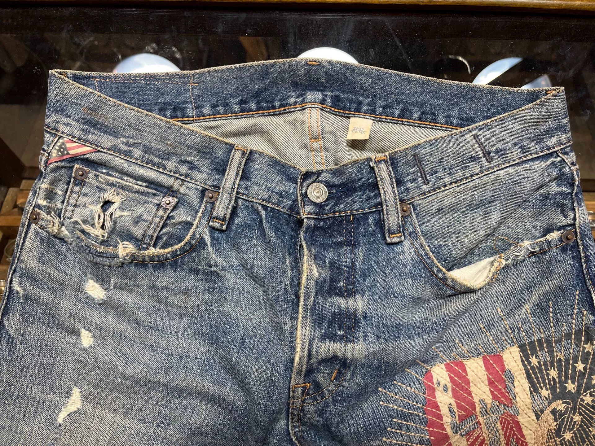 RRL Ralph Lauren distressed double rl jeans by ralph lauren Size US 29 - 3 Thumbnail