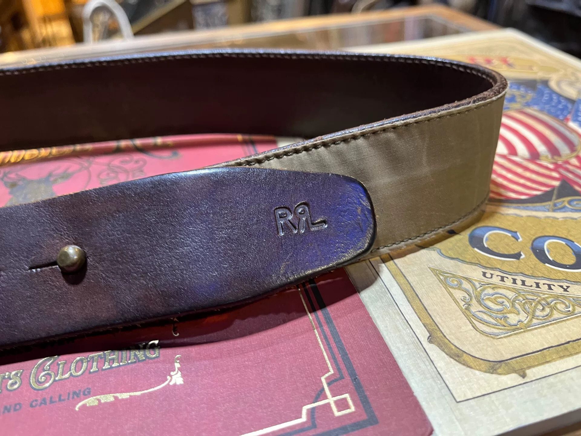 RRL Ralph Lauren vintage rrl leather belt by ralph lauren Size ONE SIZE - 2 Thumbnail