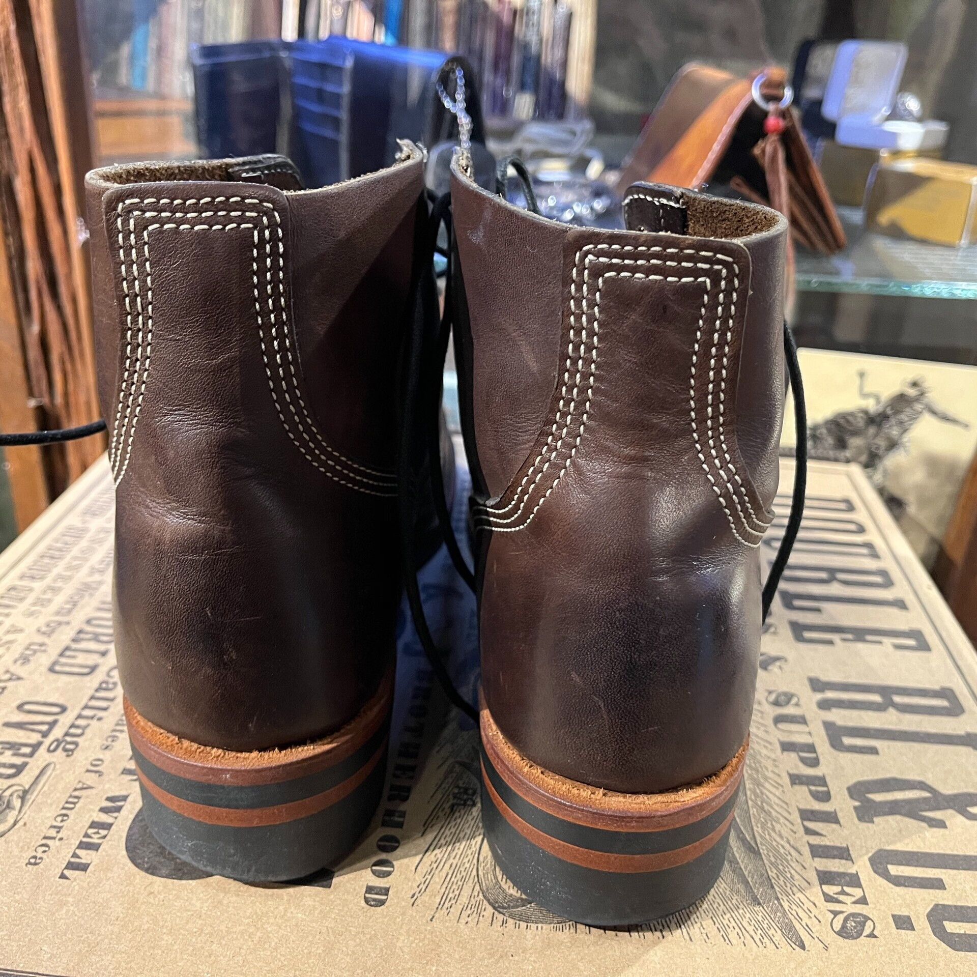 RRL Ralph Lauren brown leather work boots by double rl Size US 8 / EU 41 - 5 Thumbnail