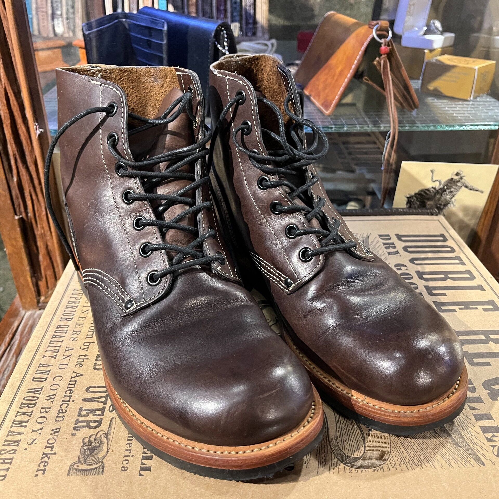 RRL Ralph Lauren brown leather work boots by double rl Size US 8 / EU 41 - 2 Thumbnail