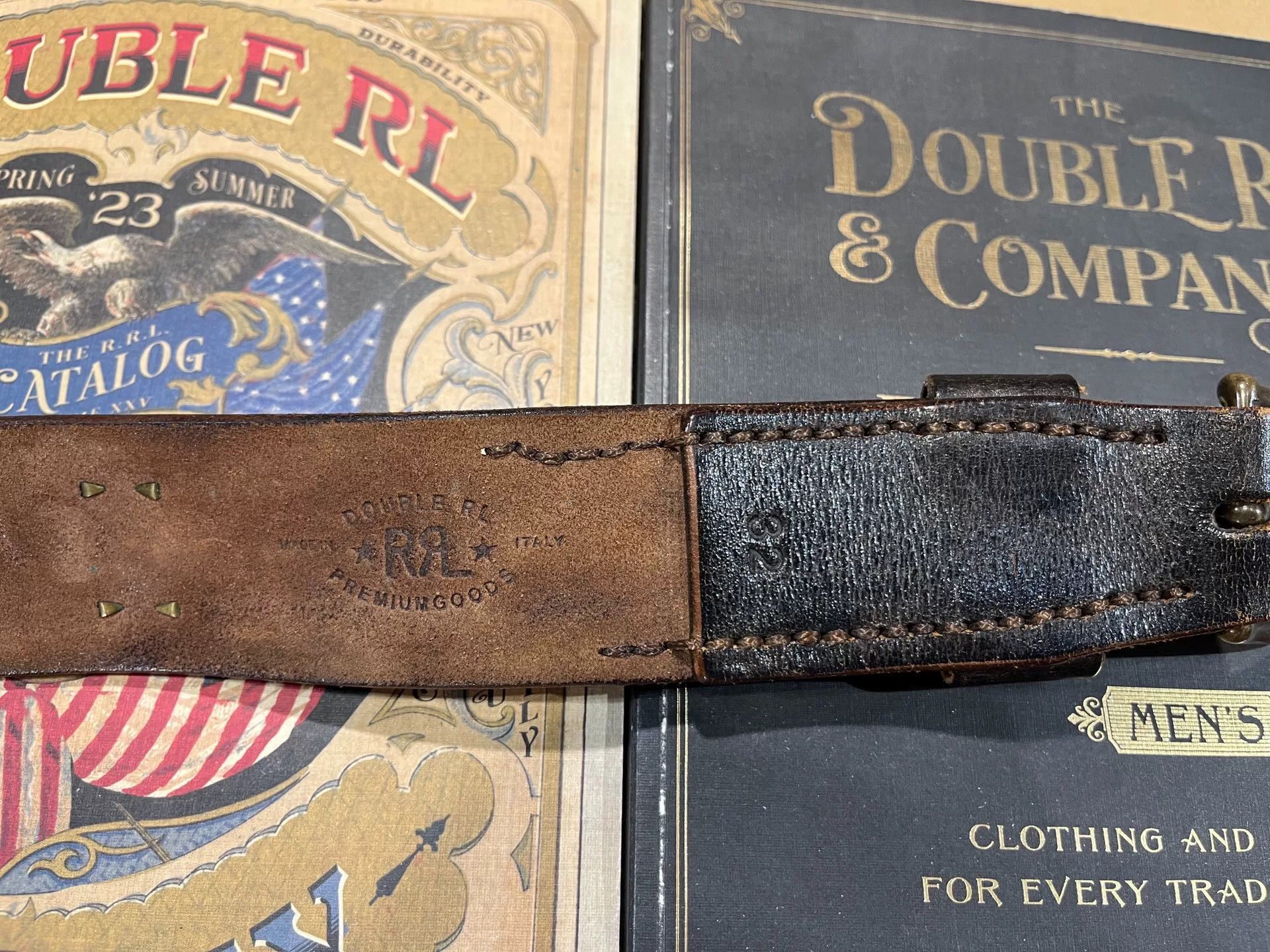 RRL Ralph Lauren vintage rrl leather belt from ralph lauren Size ONE SIZE - 2 Thumbnail