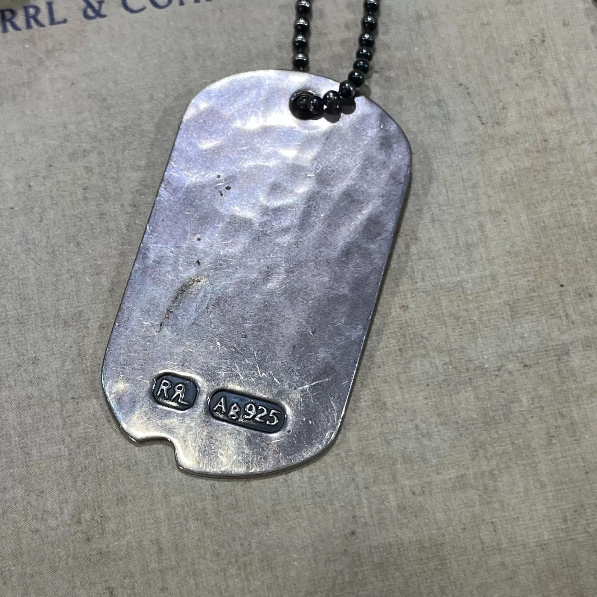 RRL Ralph Lauren rrl silver dog tag necklace accessory Size ONE SIZE - 3 Thumbnail