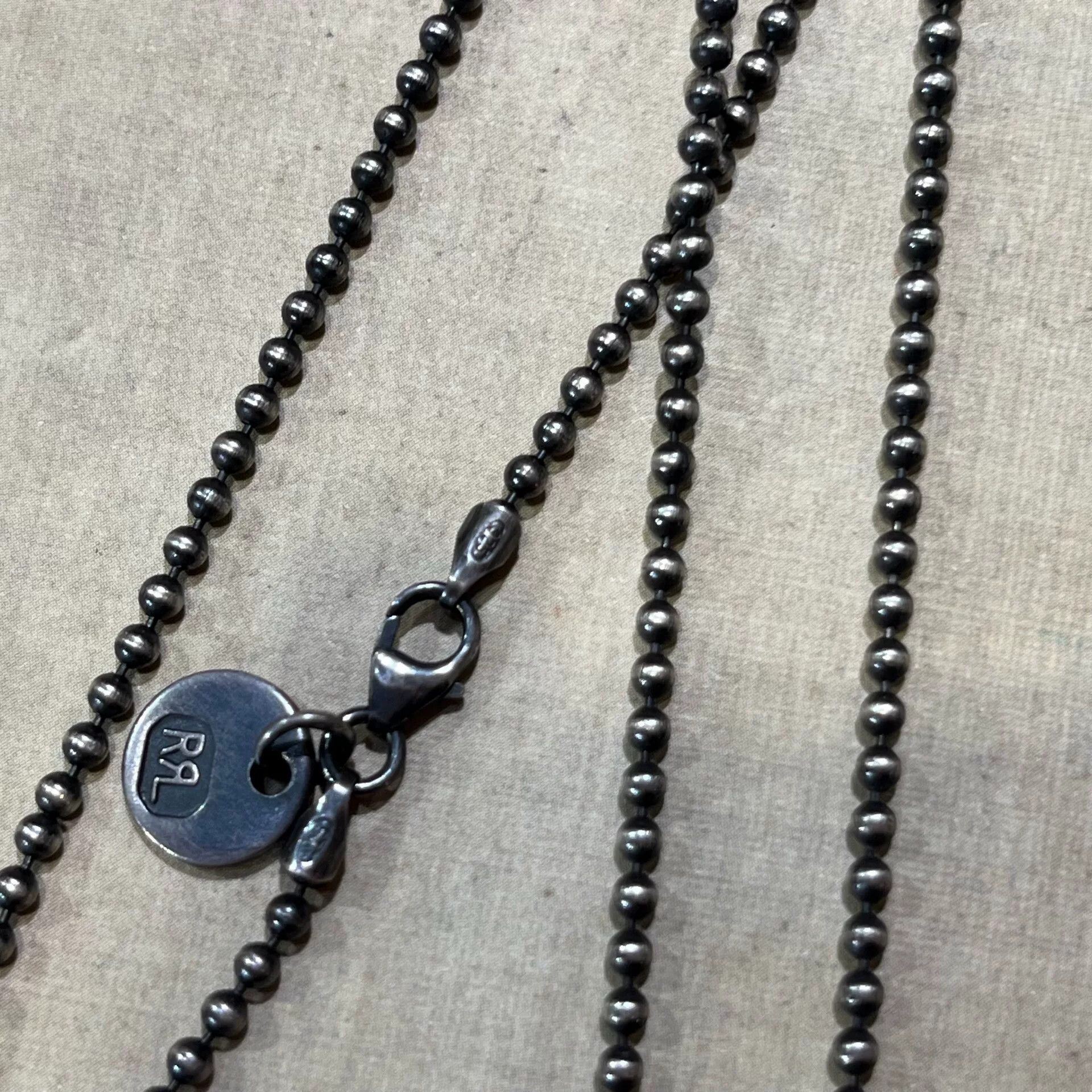 RRL Ralph Lauren rrl silver dog tag necklace accessory Size ONE SIZE - 8 Thumbnail