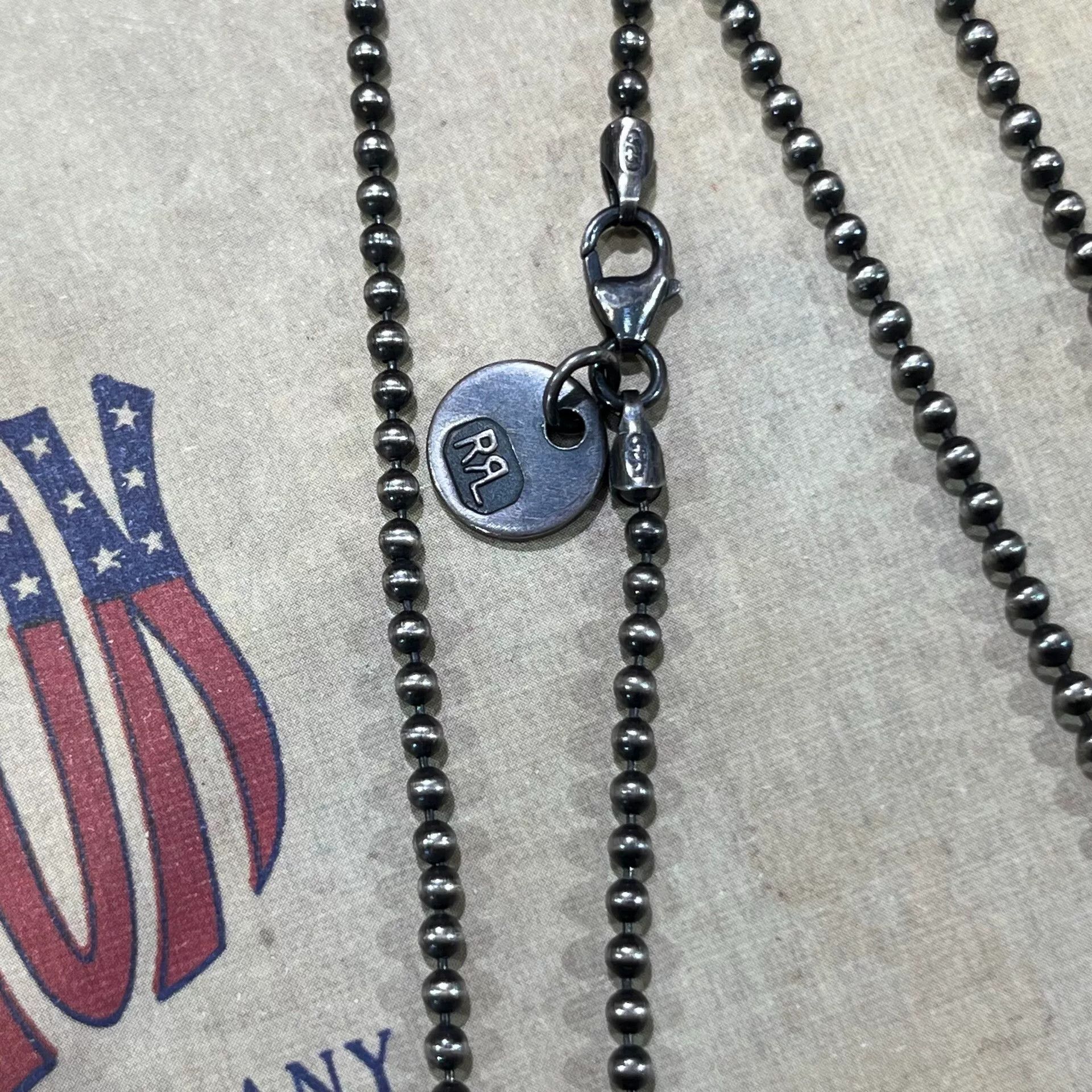 RRL Ralph Lauren rrl silver dog tag necklace accessory Size ONE SIZE - 7 Thumbnail