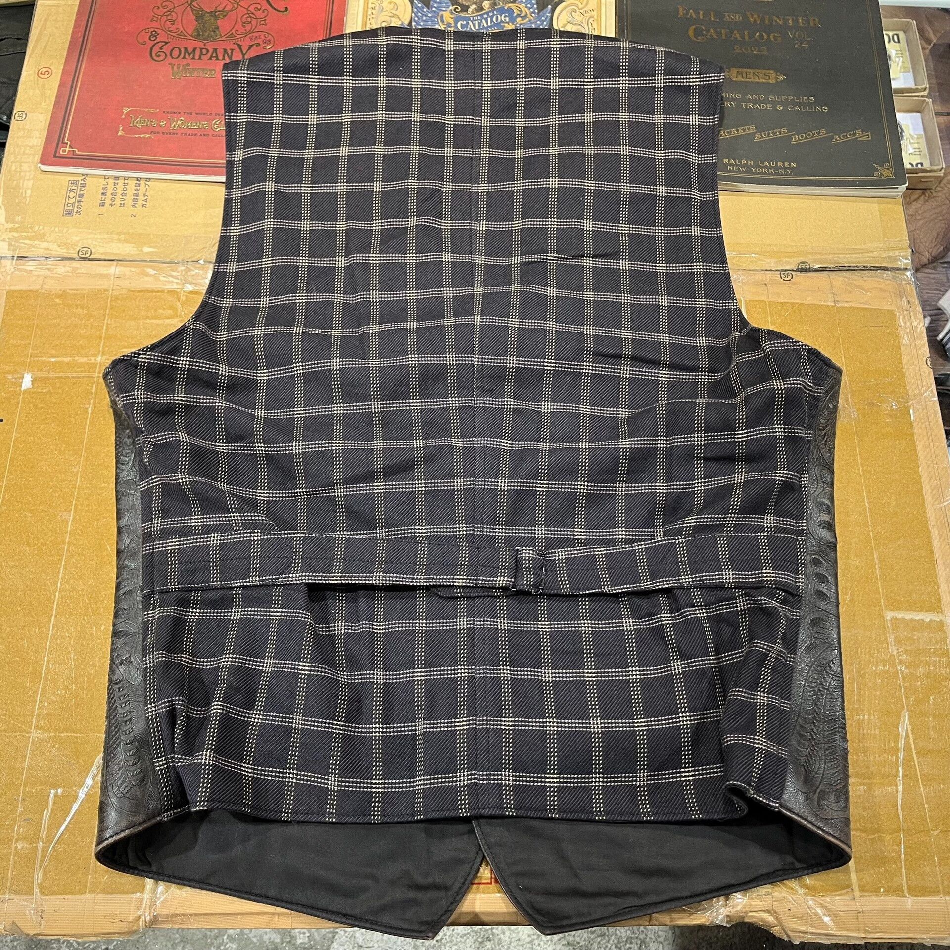RRL Ralph Lauren black leather embossed vest by Ralph Lauren Size US M / EU 48-50 / 2 - 2 Thumbnail