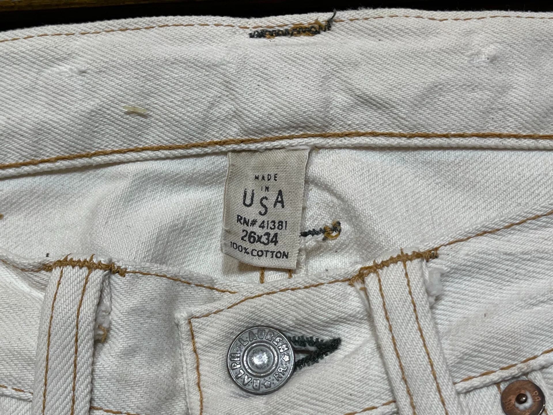 RRL Ralph Lauren white denim jeans by ralph lauren Size 26" / US 2 / IT 38 - 3 Thumbnail