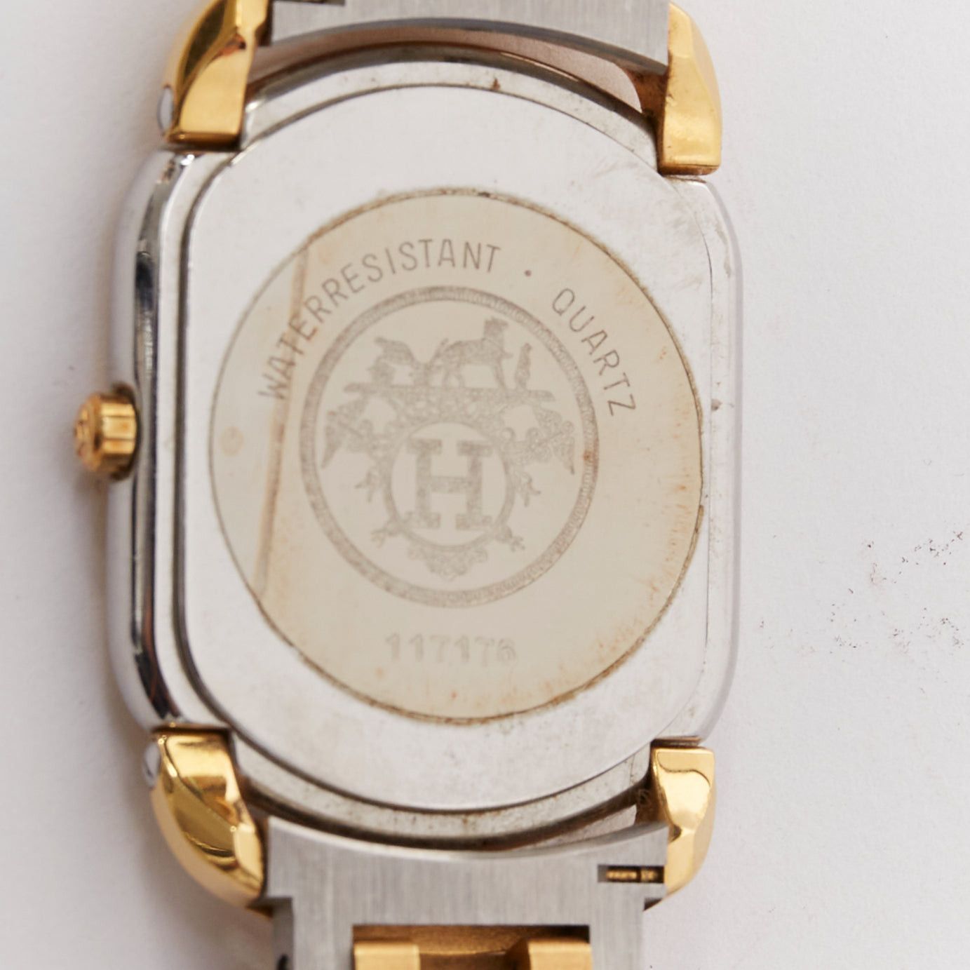 Hermes HERMES Rallye two-tone stainless steel gold plated saddle handle oval quartz watch Size ONE SIZE - 7 Thumbnail