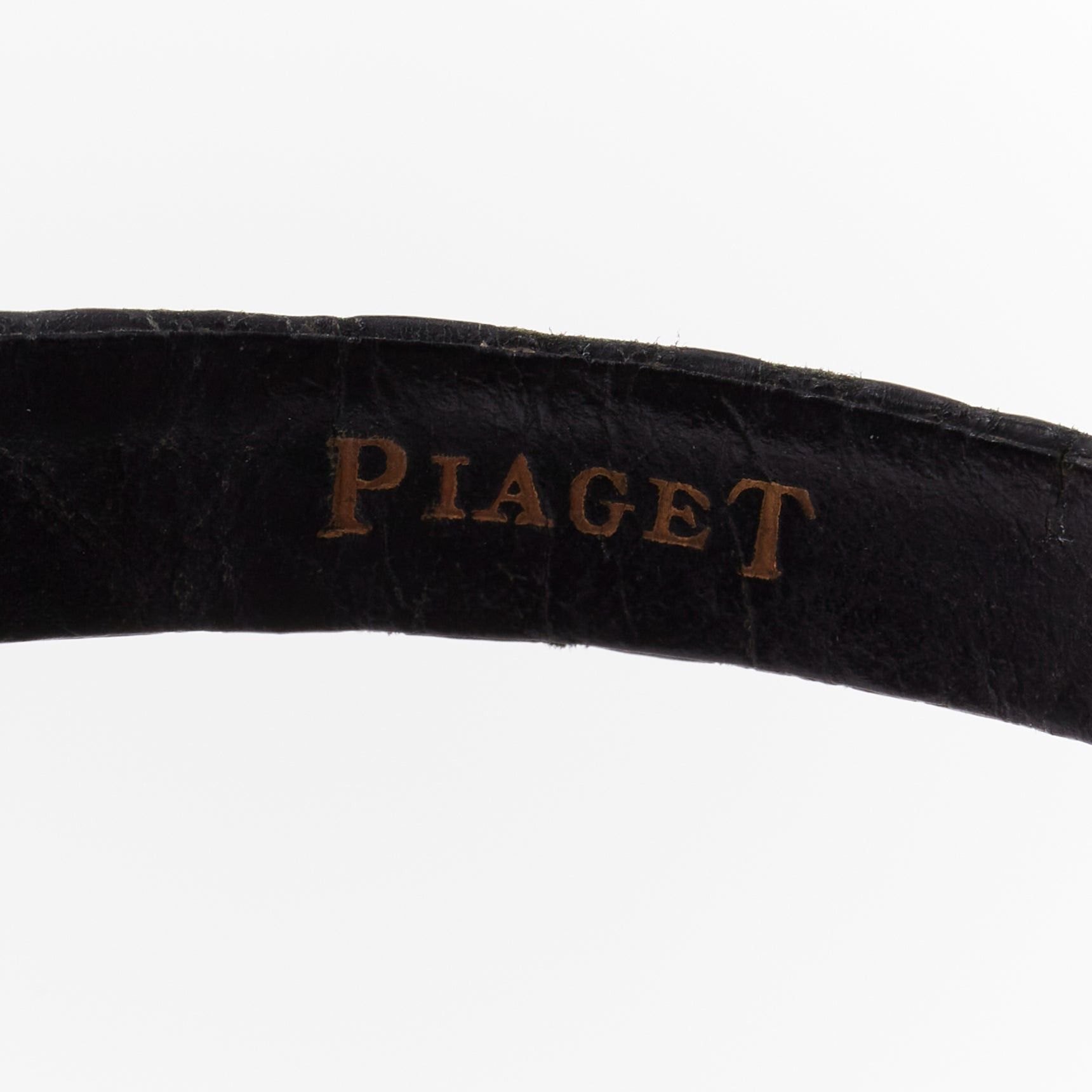 Piaget PIAGET Vintage Sunburst Possession silver face black scaled leather logo belted watch Size ONE SIZE - 7 Thumbnail