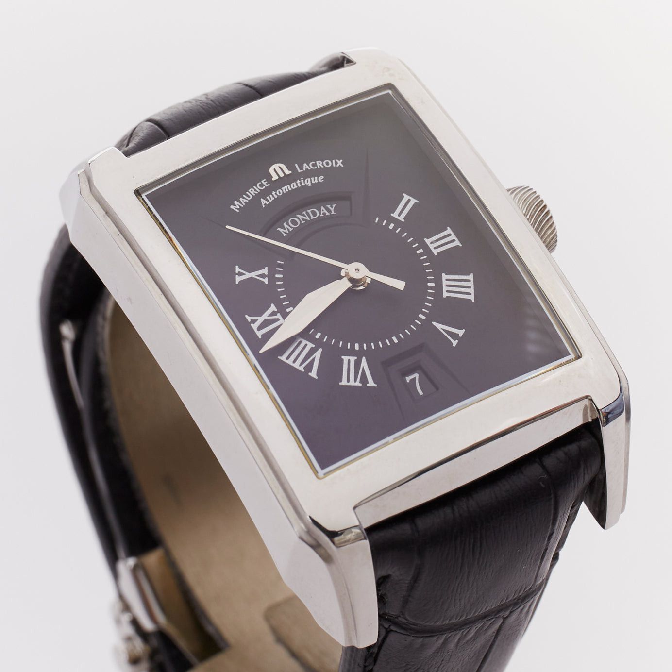 Maurice Lacroix MAURICE LACROIX Pontos XL Rectangulaire Day Date stainless steel black dial rectangular watch Size ONE SIZE - 5 Thumbnail