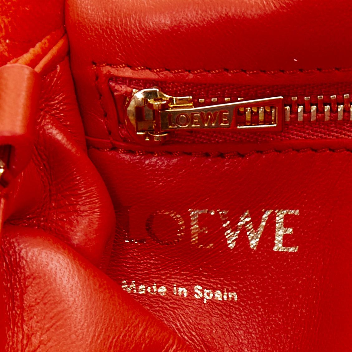 Loewe LOEWE Mini Goya Puffer coral red orange velvet gold chain puffer cushion bag Size ONE SIZE - 10 Thumbnail
