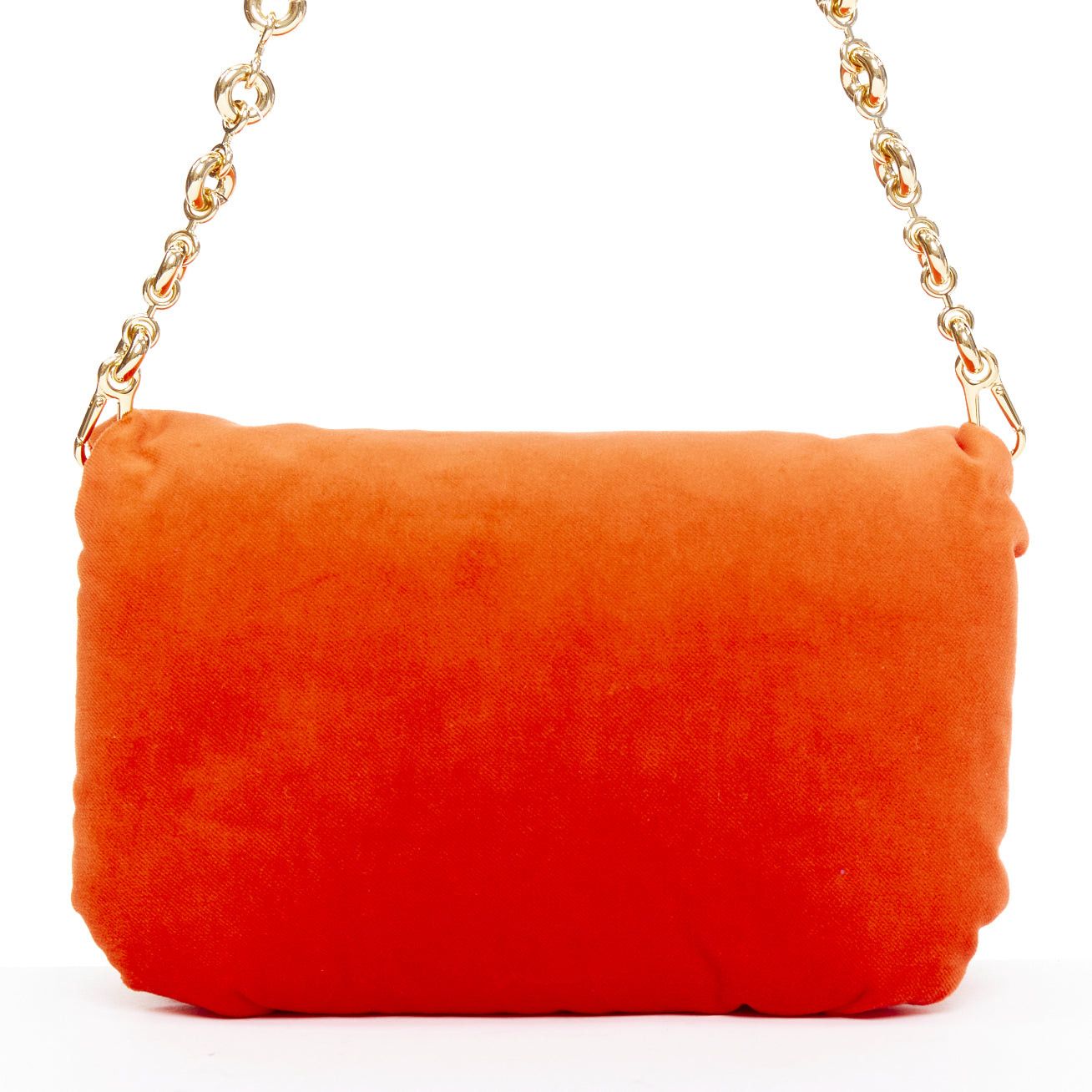Loewe LOEWE Mini Goya Puffer coral red orange velvet gold chain puffer cushion bag Size ONE SIZE - 5 Thumbnail