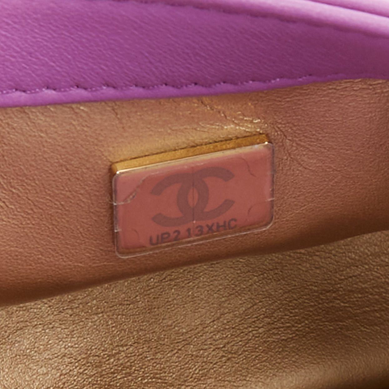 Chanel CHANEL Pearl Crush Mini Square Flap purple lambskin aged gold hardware crossbody bag Size ONE SIZE - 11 Thumbnail