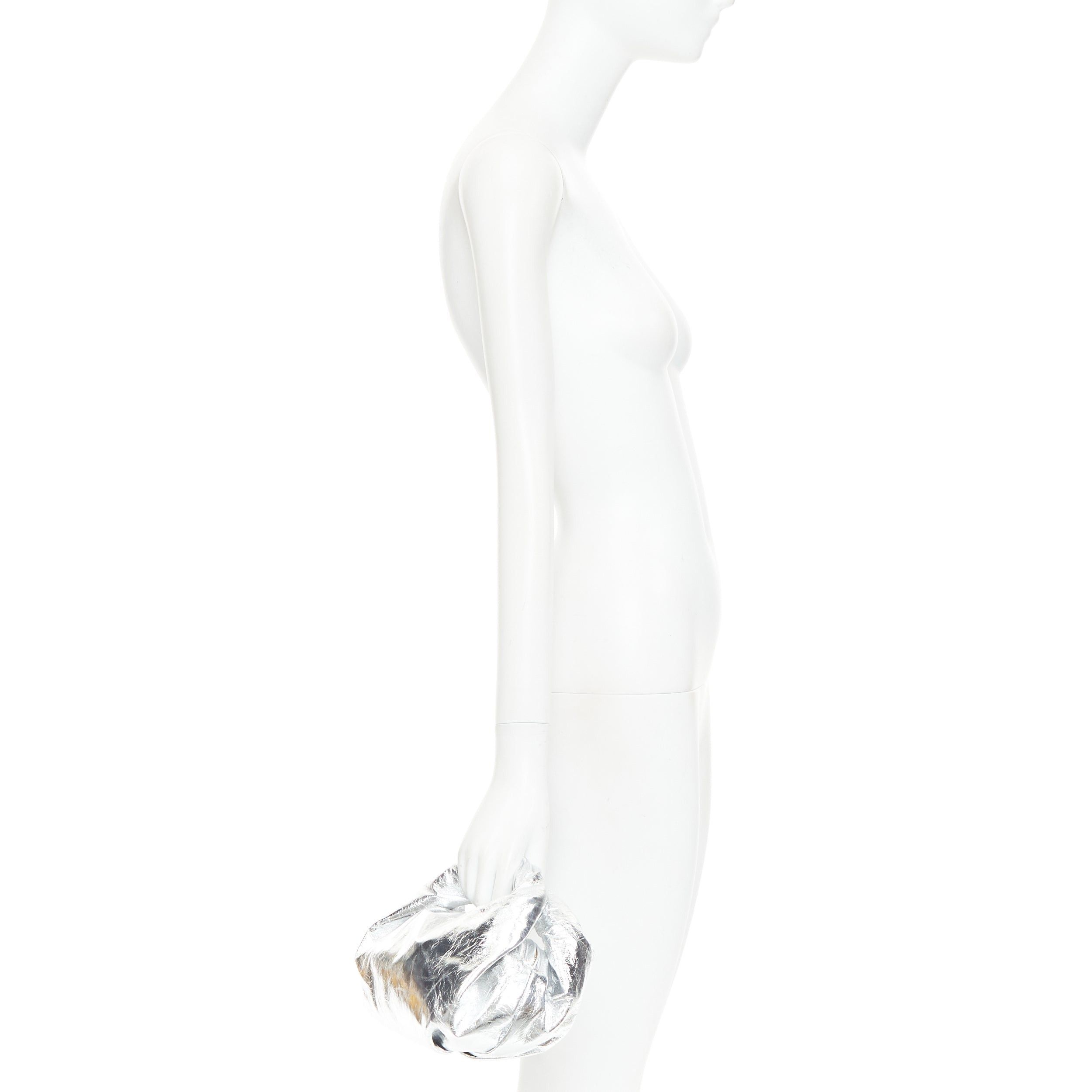 Dries Van Noten DRIES VAN NOTEN Twist silver metallic textured leather top handle bag Size ONE SIZE - 2 Thumbnail
