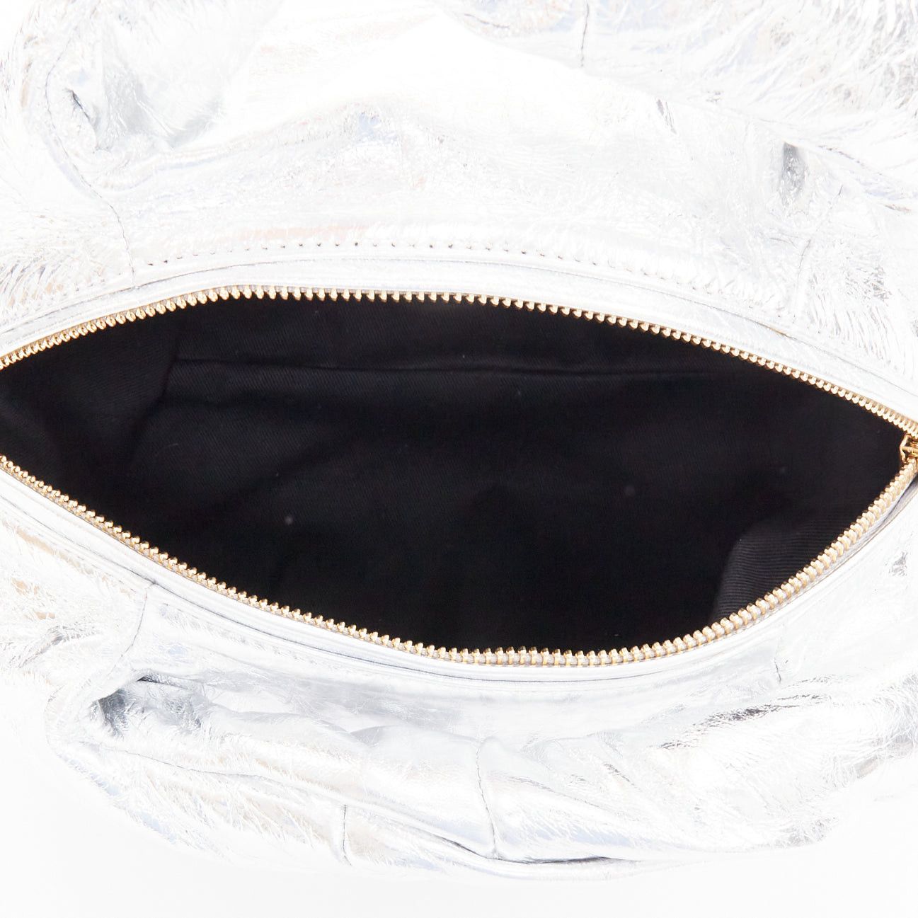 Dries Van Noten DRIES VAN NOTEN Twist silver metallic textured leather top handle bag Size ONE SIZE - 7 Thumbnail