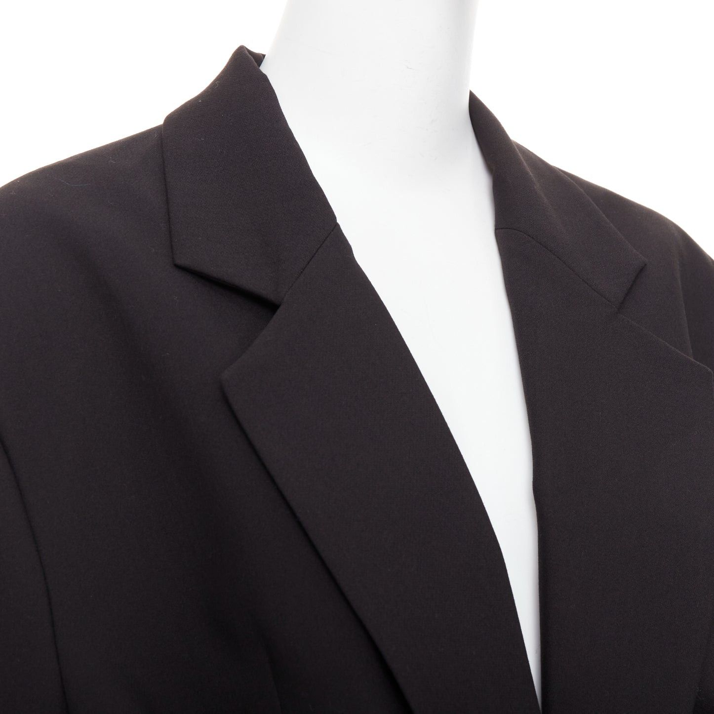 Other BAZILICA black cotton blend flap pocket belted oversized singled breasted blazer Size S / US 4 / IT 40 - 8 Thumbnail