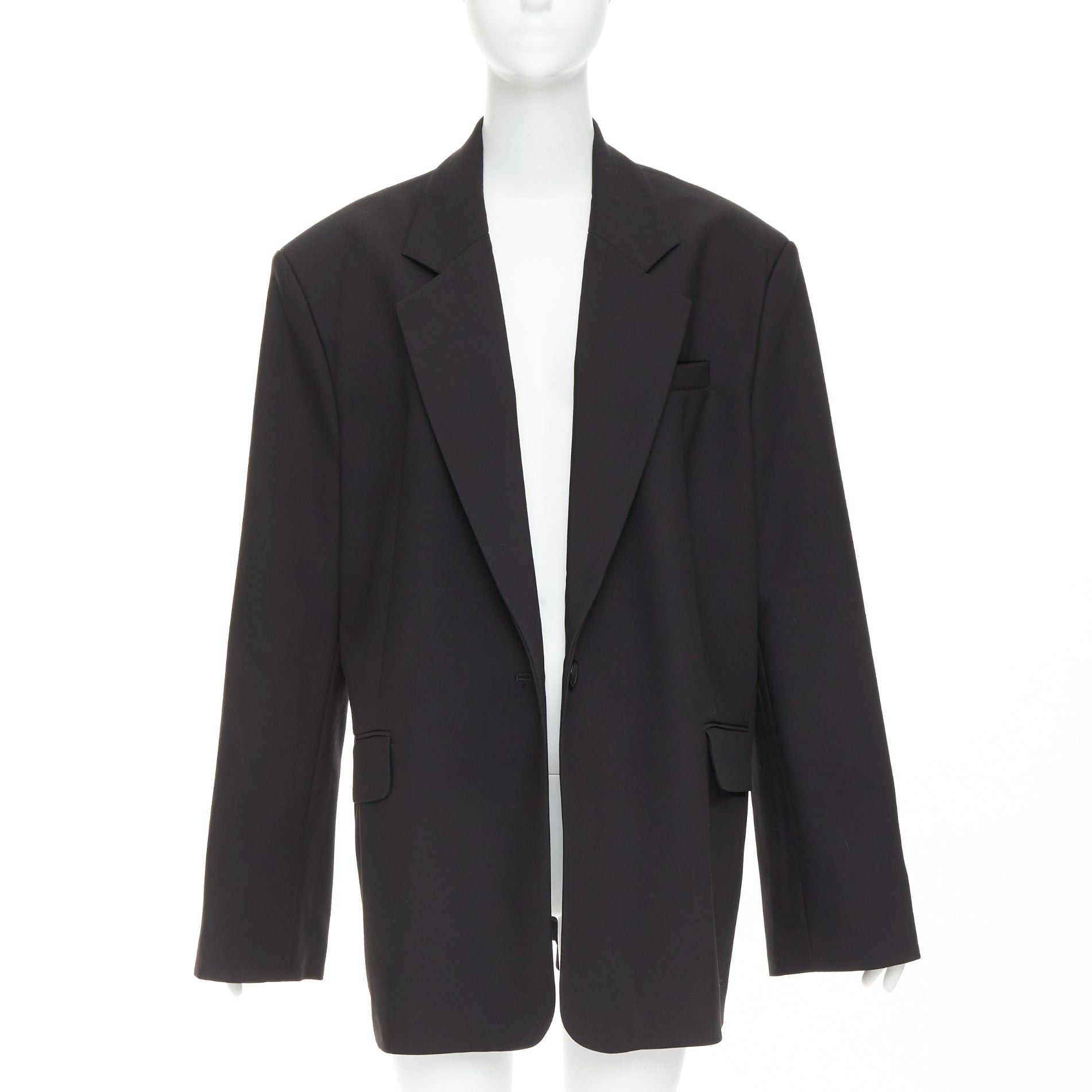 Other BAZILICA black cotton blend flap pocket belted oversized singled breasted blazer Size S / US 4 / IT 40 - 3 Thumbnail